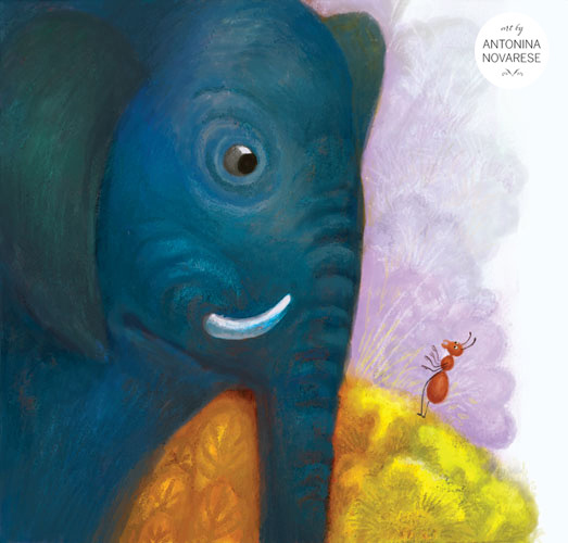 2018 Illustration for a picture book "L'éléphant et la fourmi". Published by Marsam Editions. Text by Karima Delyasse. Illustrations by Antonina Novarese.