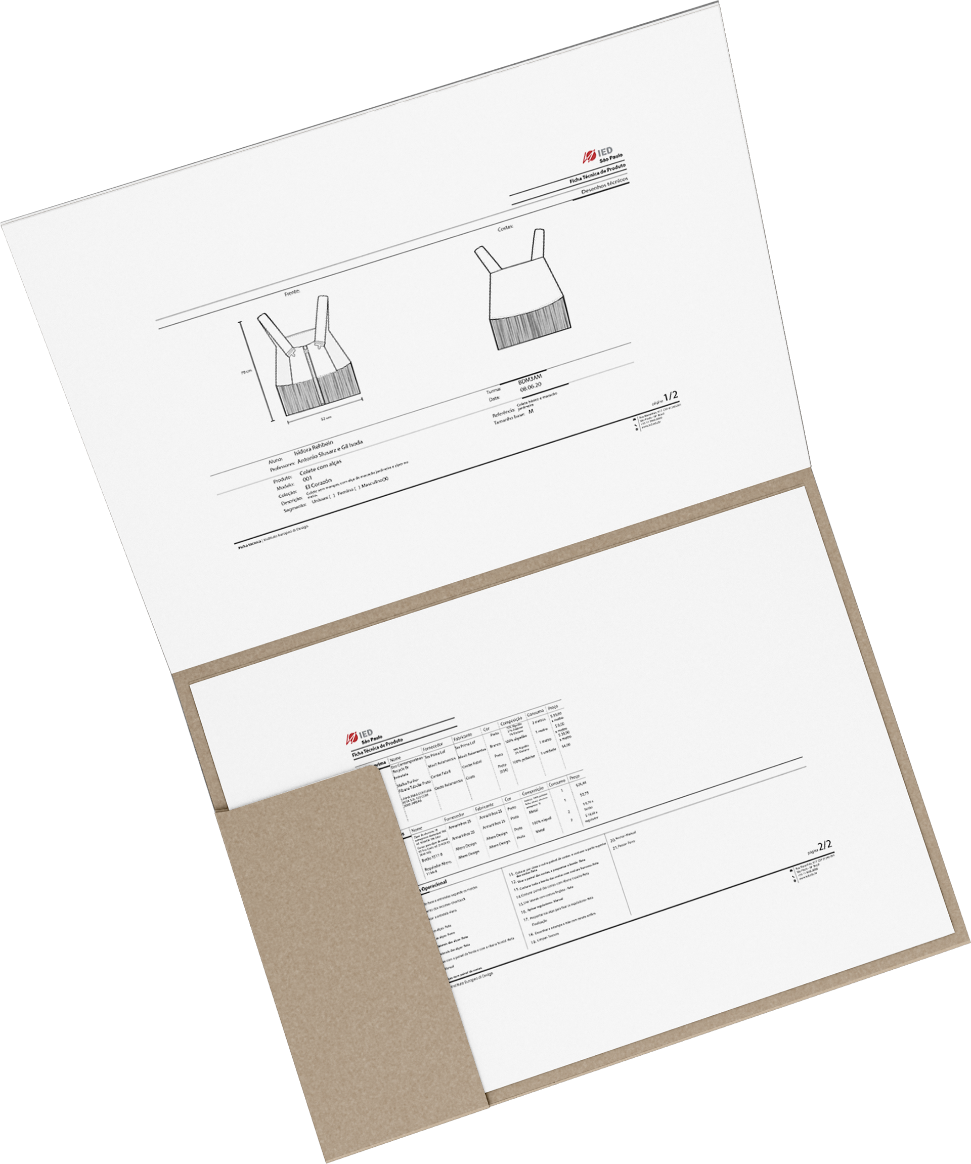 The specs sheet of the vest