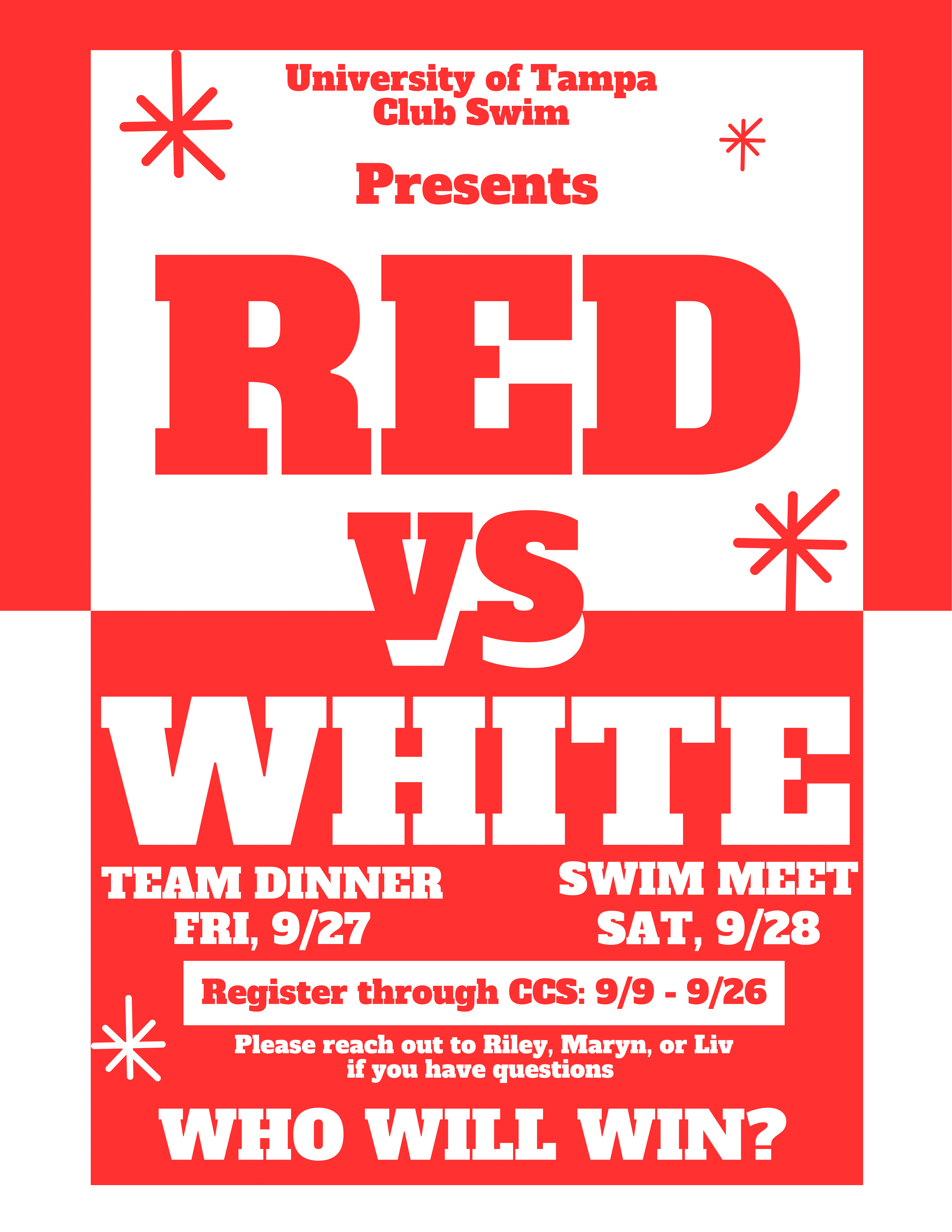Red vs White Meet Flyer