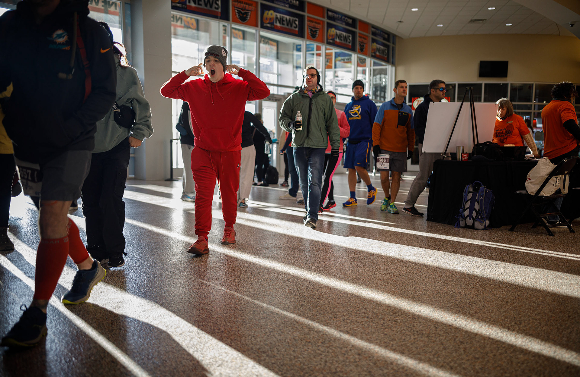 An early morning arrival time Sunday, Nov. 12, 2023, for the St. Luke’s D&L RaceFest marathon, which starts in Allentown and finishes in Easton. Morales was on site to cheer on his father. The event, which replaced the St. Luke’s Via Marathon, is a four-race collection of running and walking events through the Lehigh Valley.