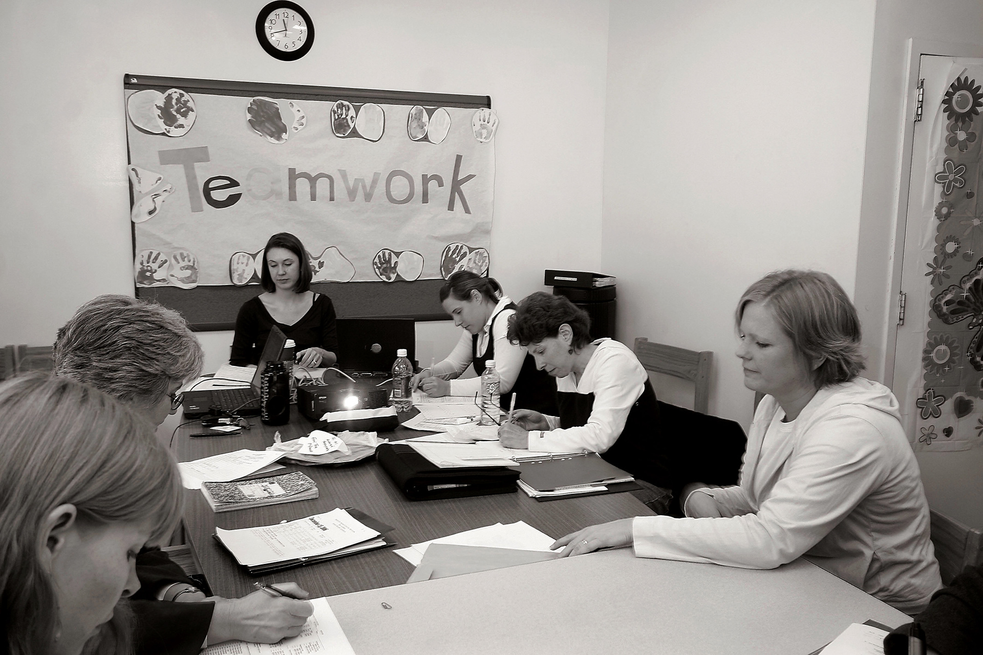 Jill in a team meeting for Danny at Bancroft