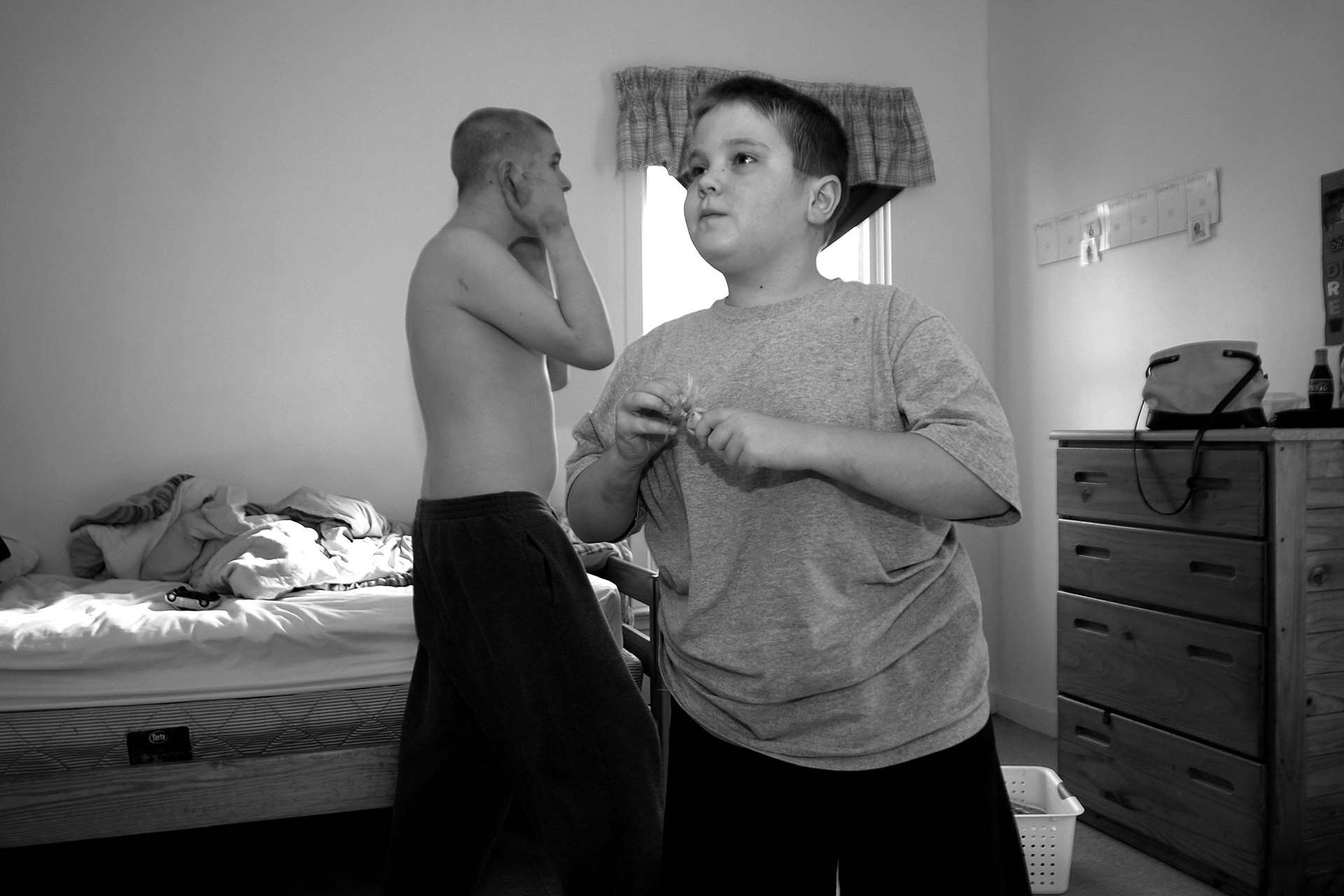 Danny and Drew in Danny's room at Bancroft.