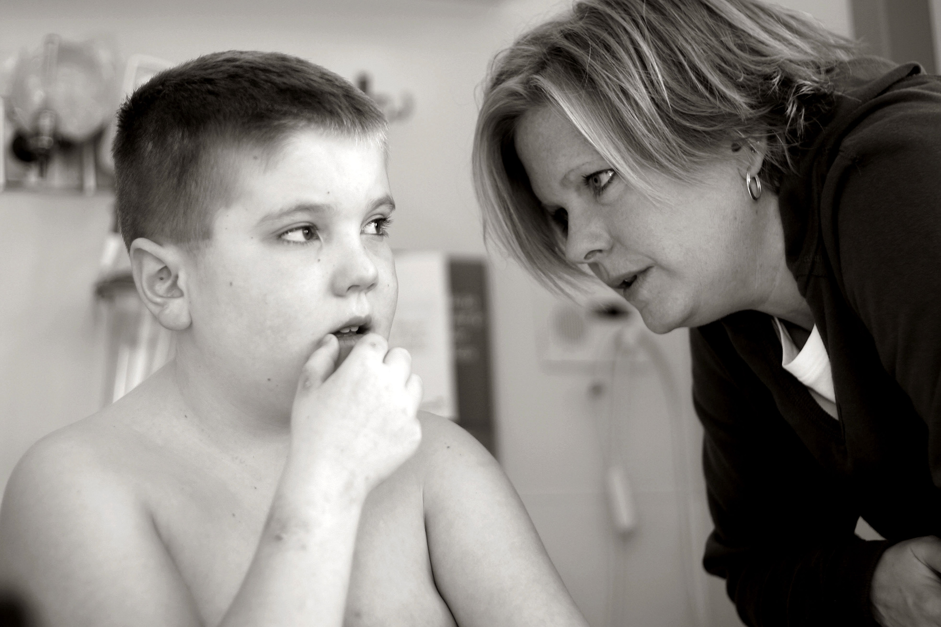 Drew and Jill in the hospital for a tooth filling