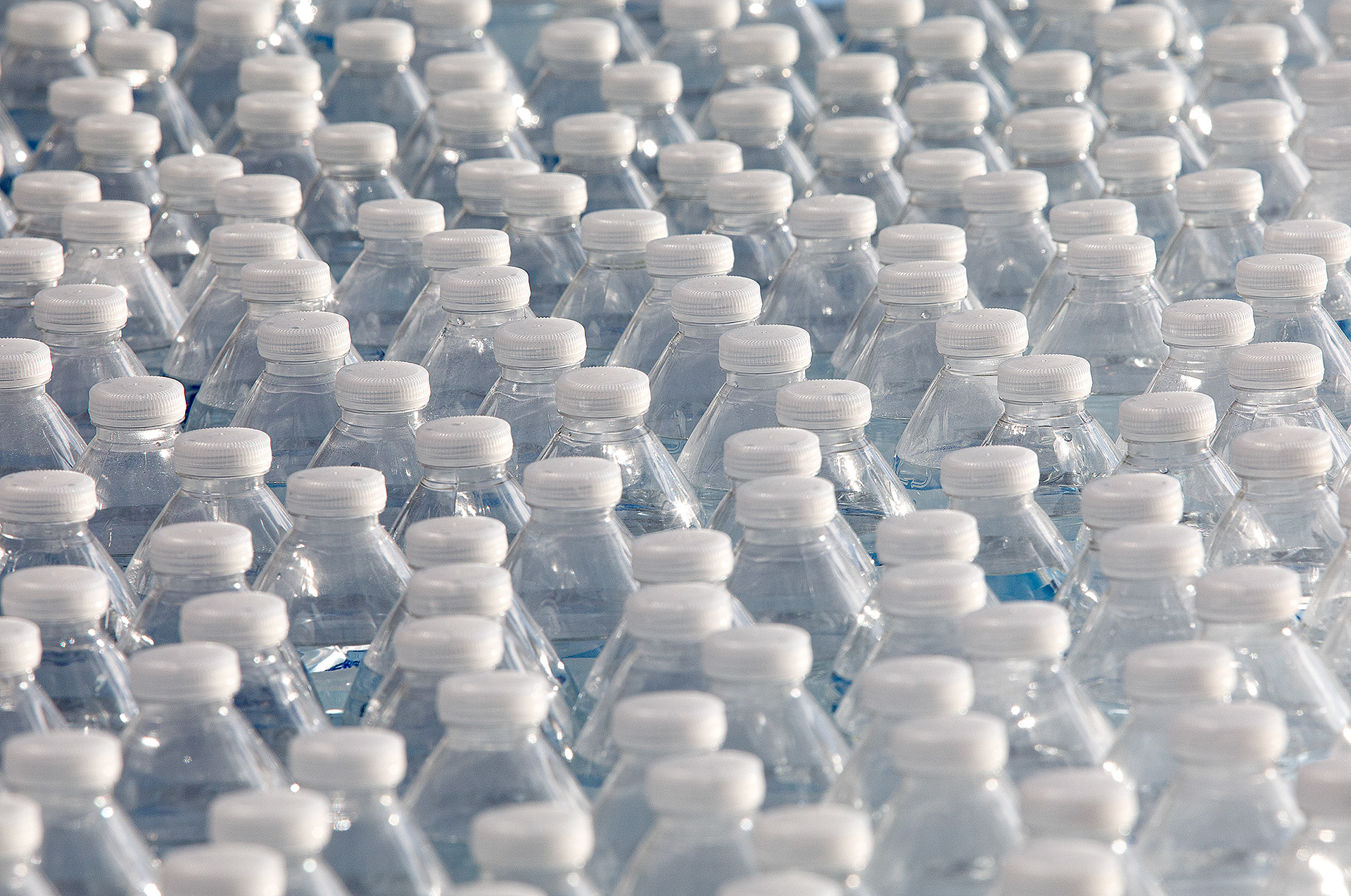 Hundreds of water bottles fill tables for finishers at the Lehigh Valley Orthopedic Institute Half Marathon Sunday, Oct. 22, 2023, at SteelStacks in Bethlehem.