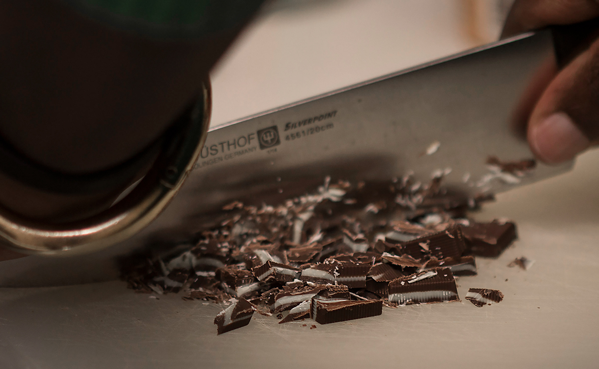 Buki Elegbede of “The Buki Show,” bakes homemade chocolate candy cane swirl cupcakes for the holiday season in Newark. (Jane Therese for Edible New Jersey)