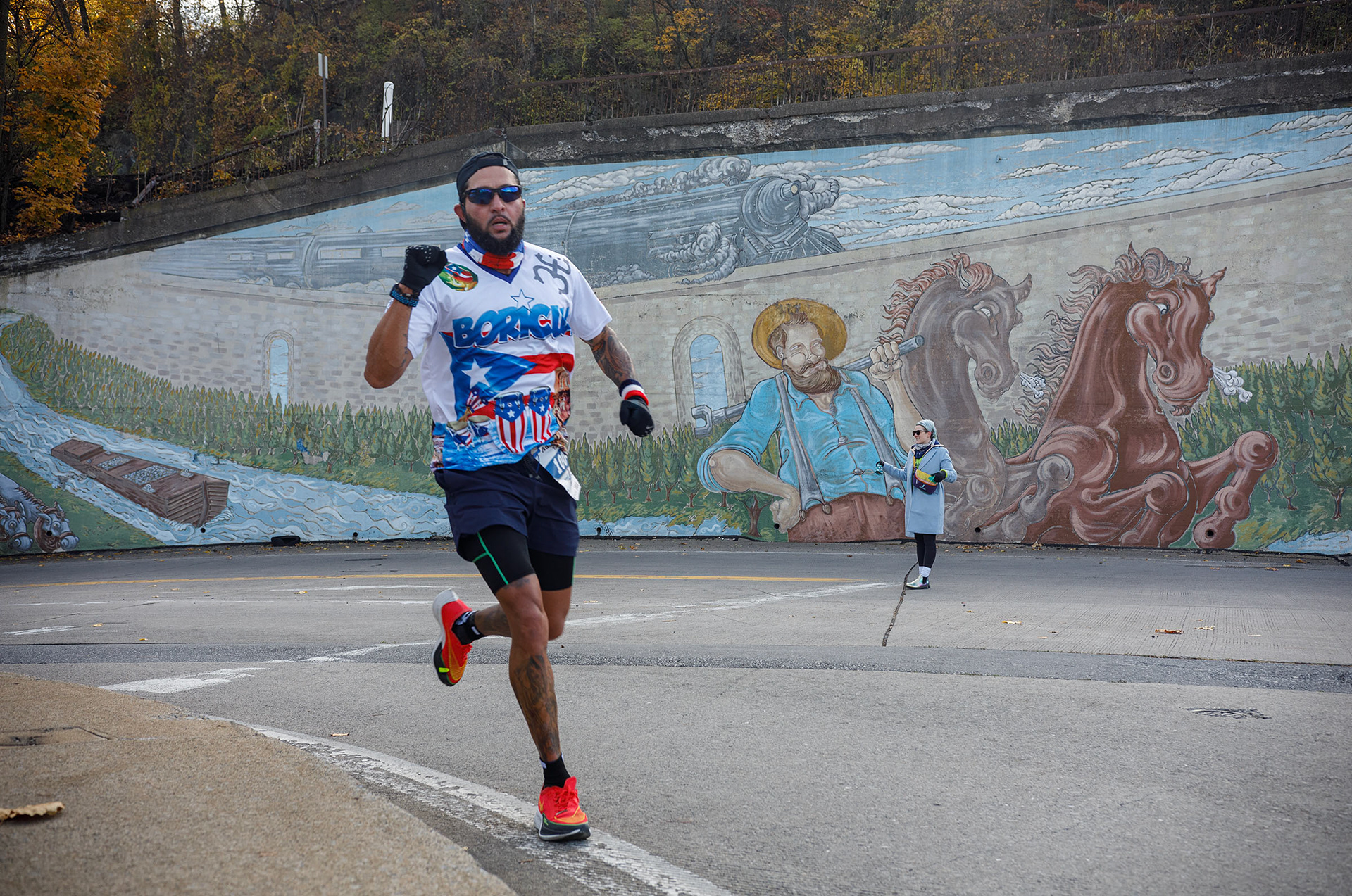 Runners make their way down the home stretch Sunday, Nov. 12, 2023, for the St. Luke’s D&L RaceFest marathon, which starts in Allentown and finishes in Easton. The event, which replaced the St. Luke’s Via Marathon, is a four-race collection of running and walking events through the Lehigh Valley.