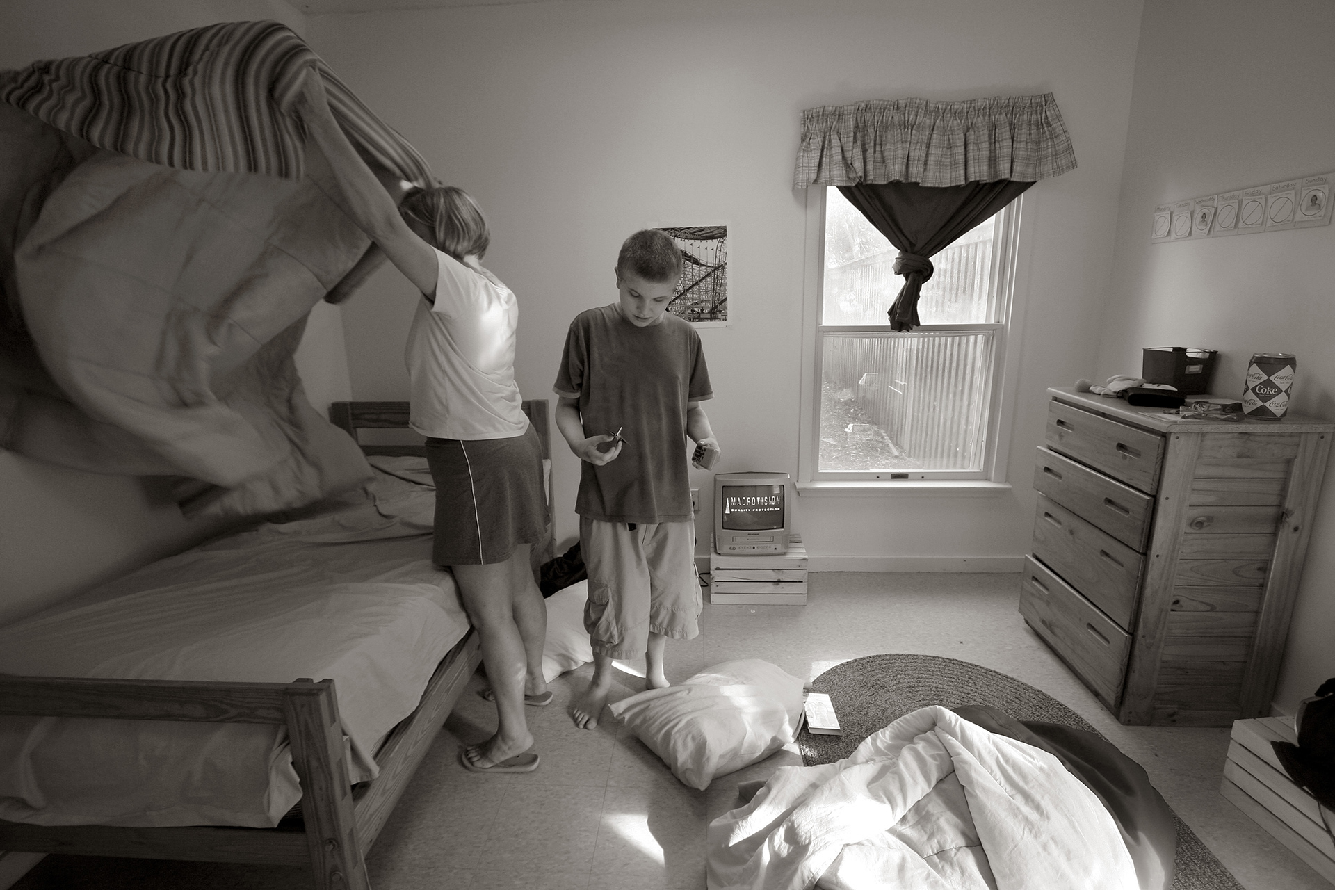 Jill and Danny in his room at Bancroft