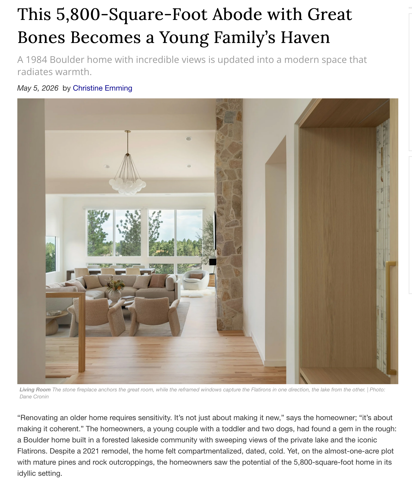 Online story about a Boulder home redesign