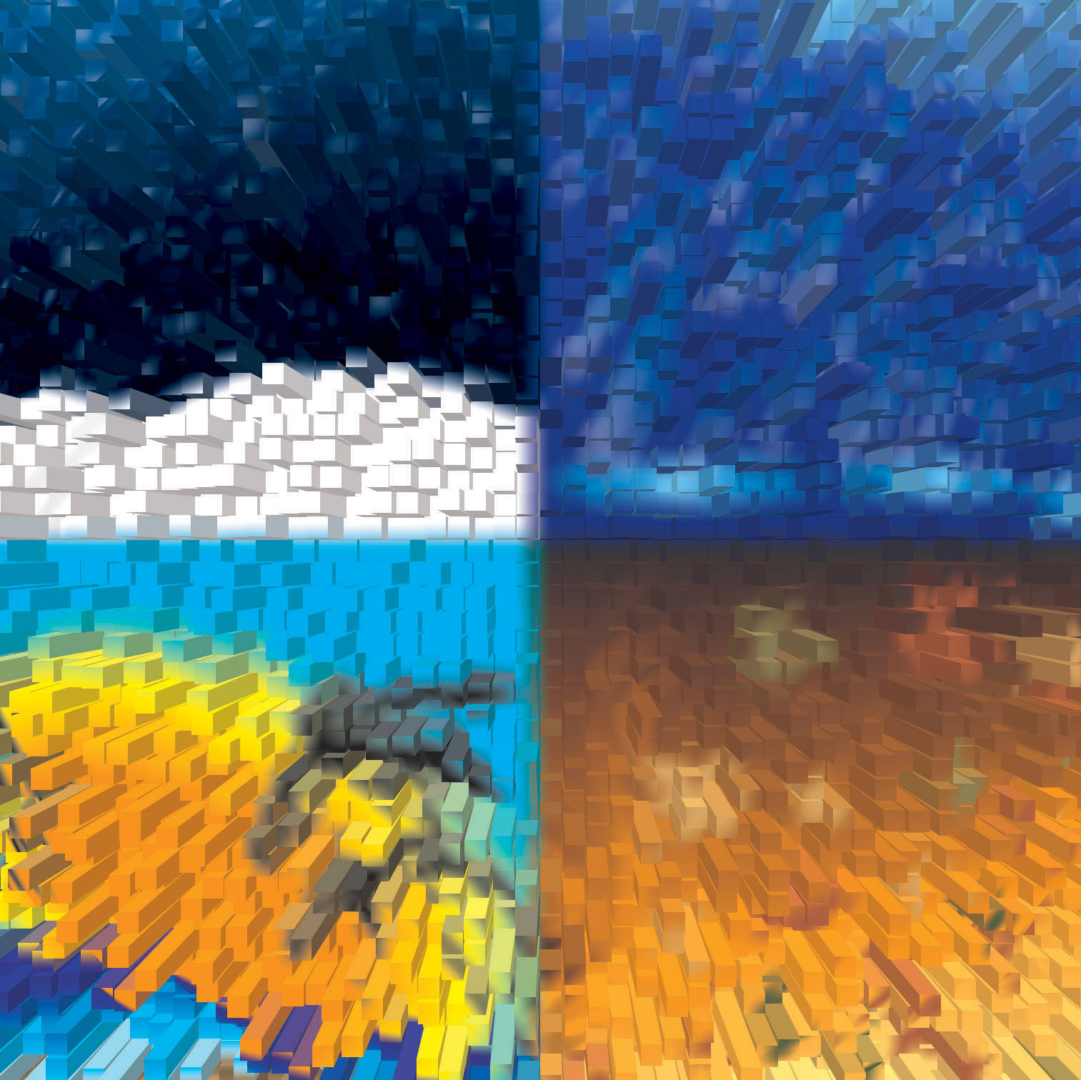 Vedcctor Ilustration of the four seasons, Winter, Spring, Summer and Fall.