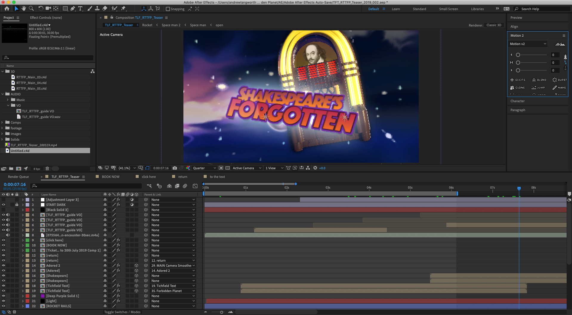 Moving 3D assets to After Effects a well as background environment image and text