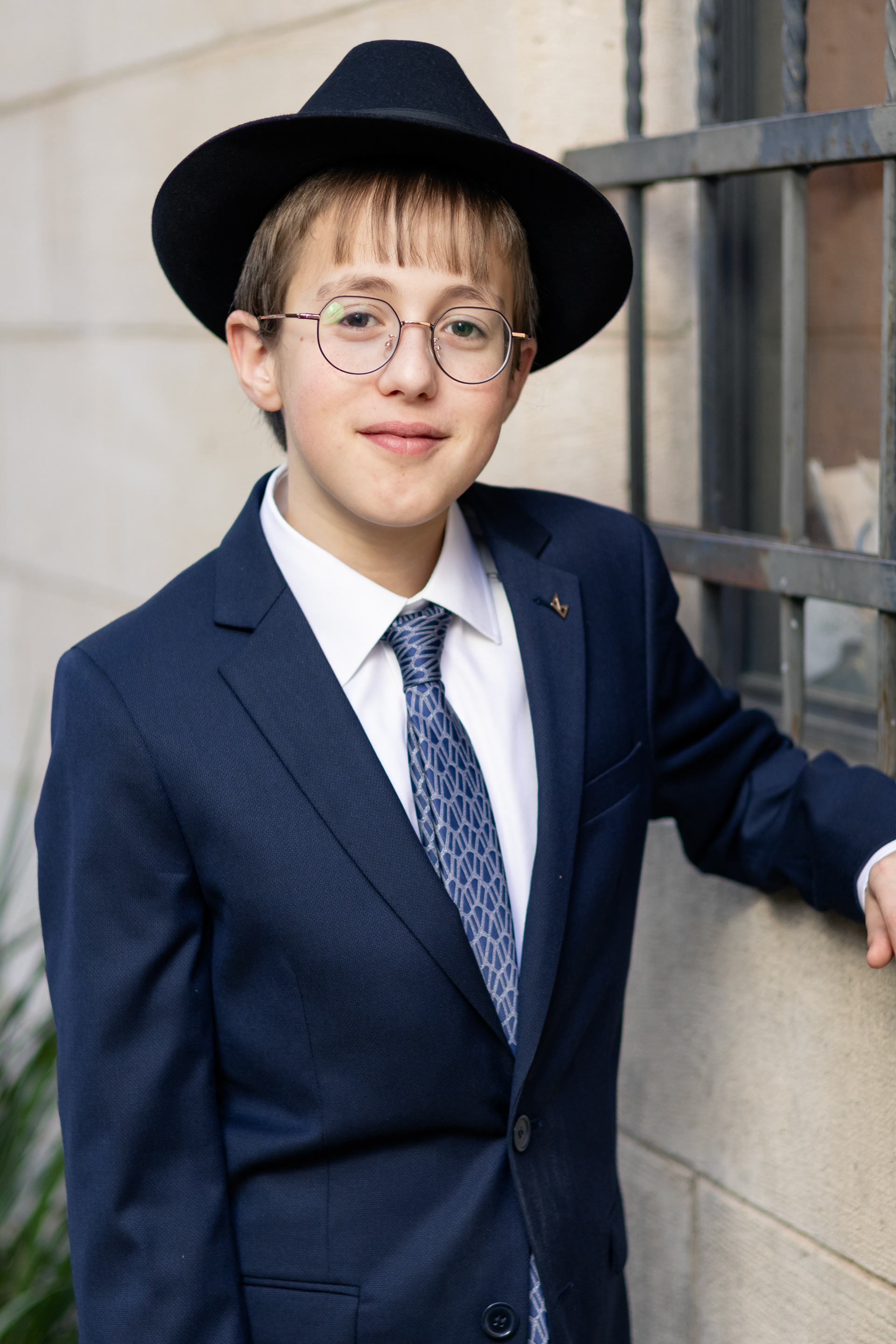 bar mitzvah boy posing