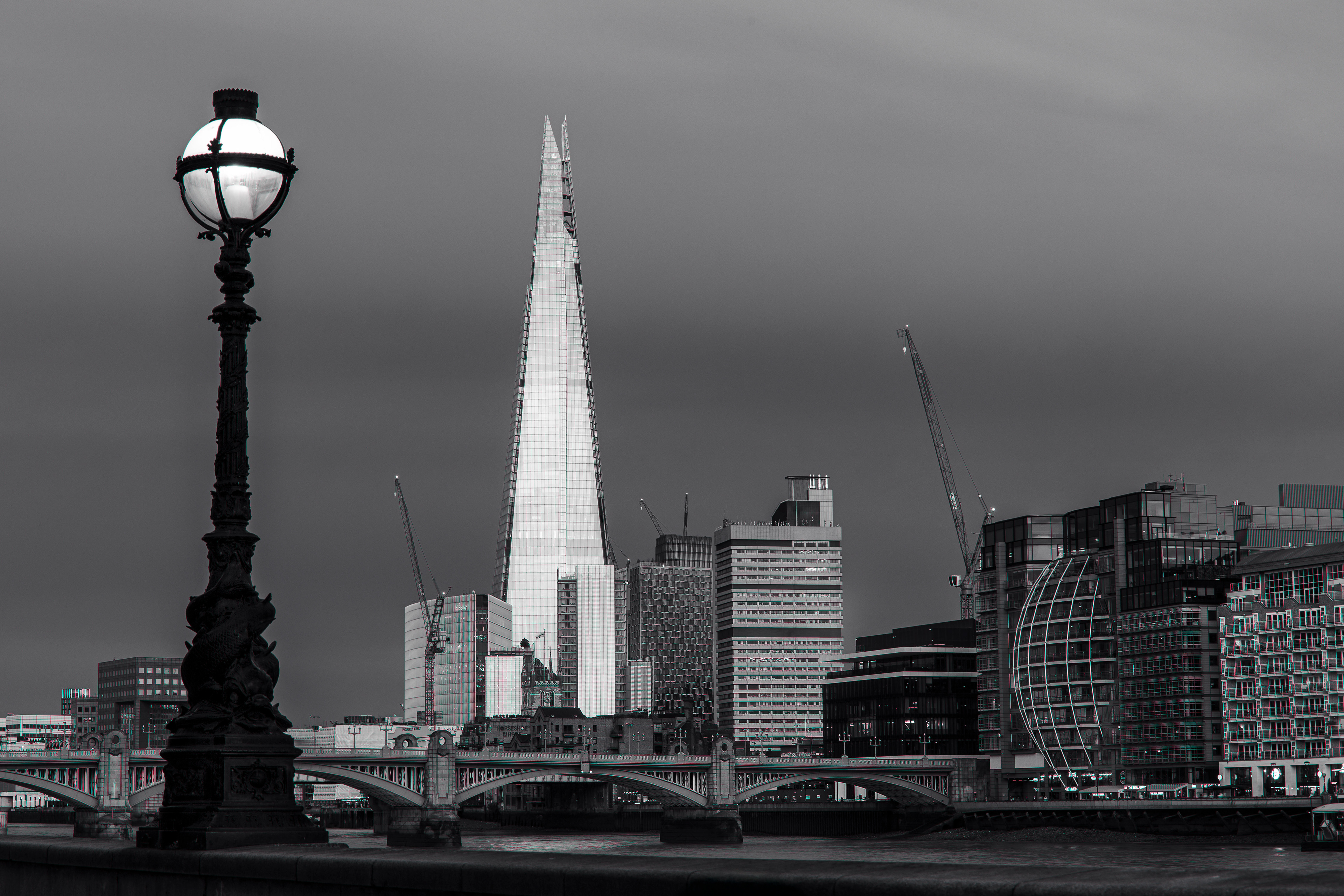 The Shard and Lamp at Sunset