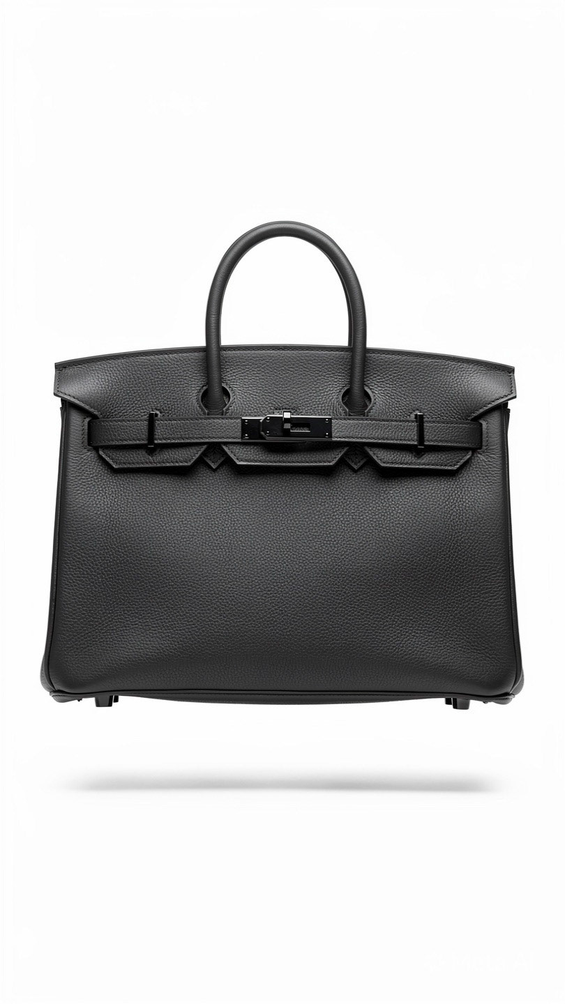 "Matte Black Hermès Birkin inspiration packshot"