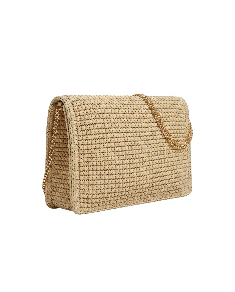 "Raffia crossbody bag packshot"