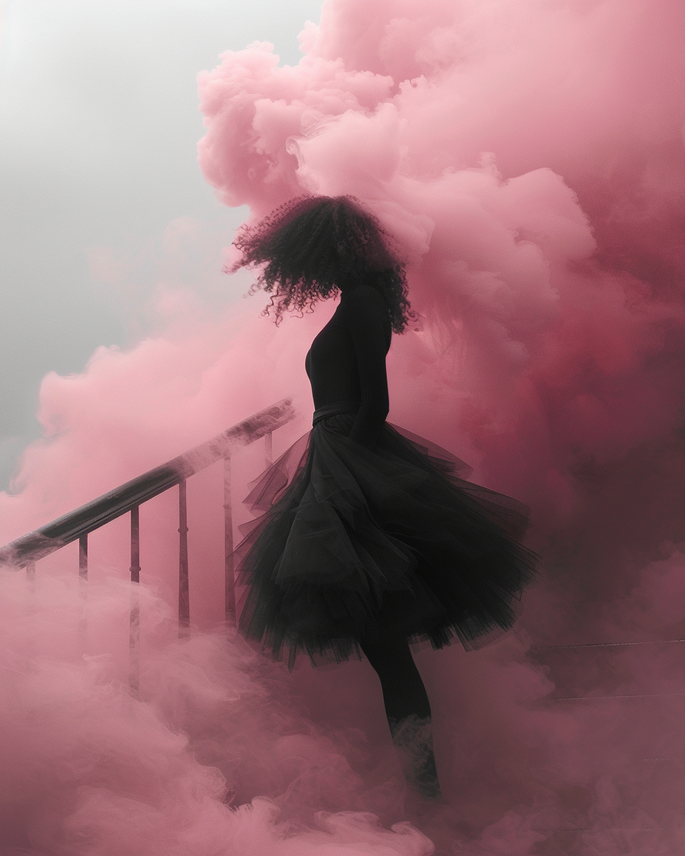 "Inspiration The Pink Vapour Ascent"
