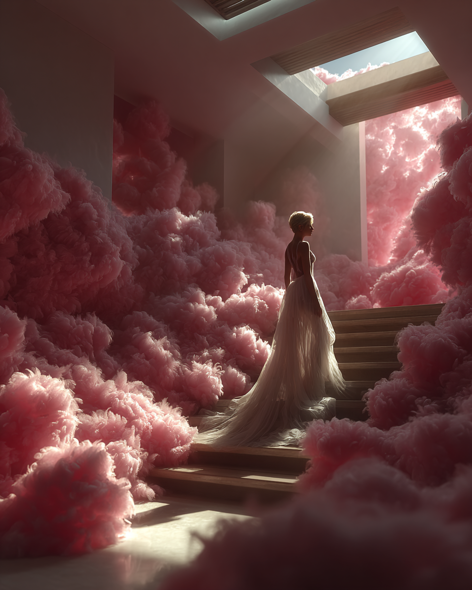 "Inspiration The Pink Vapour Ascent"