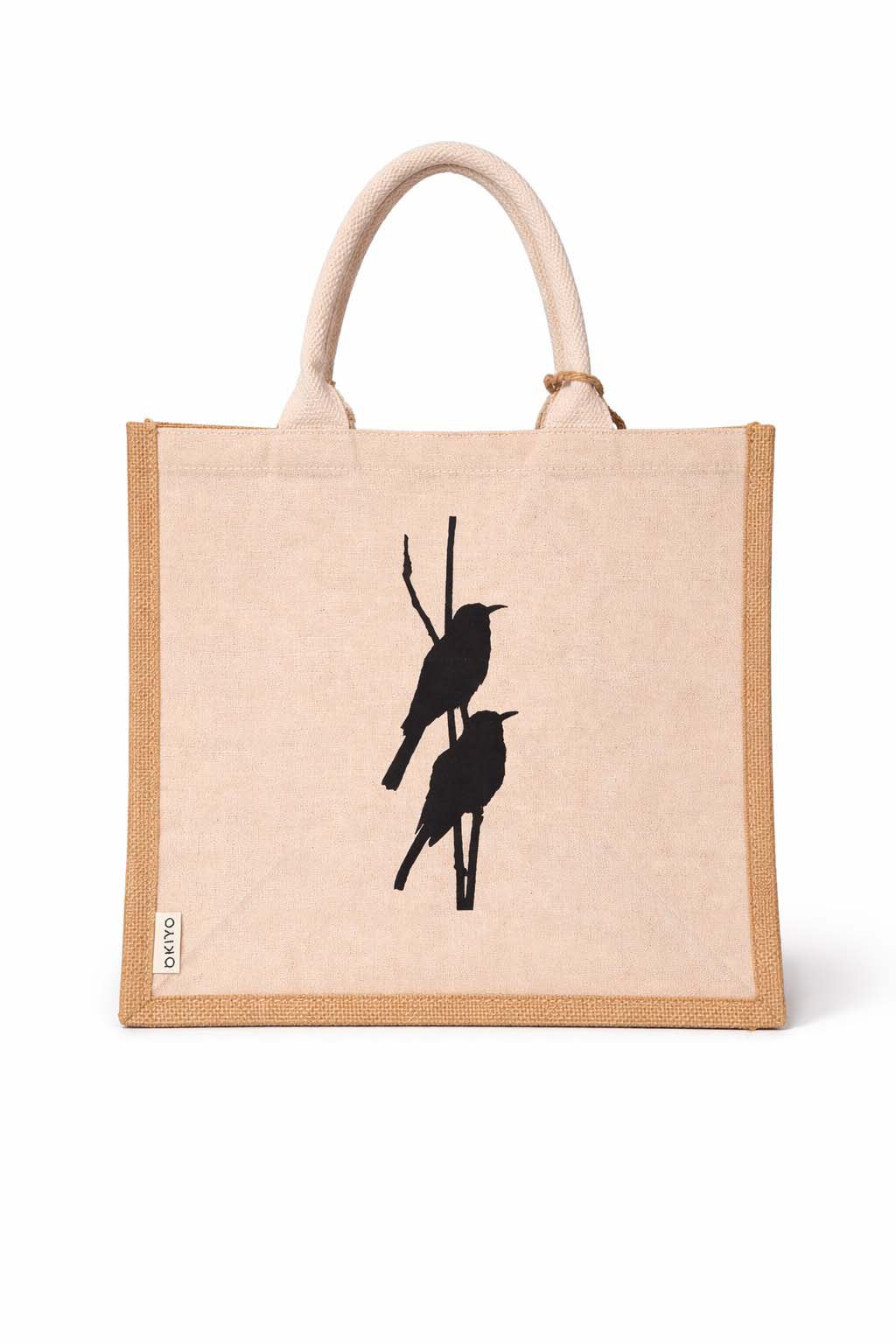 Even in stillness, nature speaks, listen closely. Okiyo Chinsai Maxi Jute and Cotton Tote.