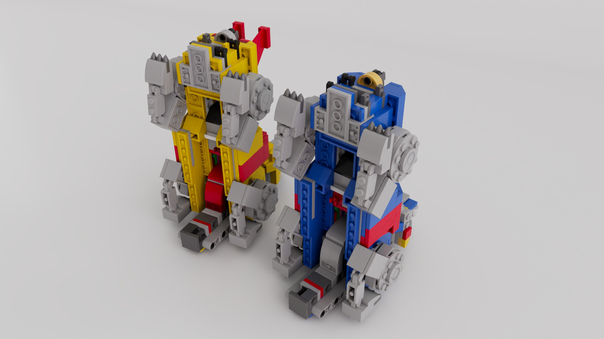 Lego Voltron Lions - WIP - Modeled, rigged, textured, lit - Maya & Gray