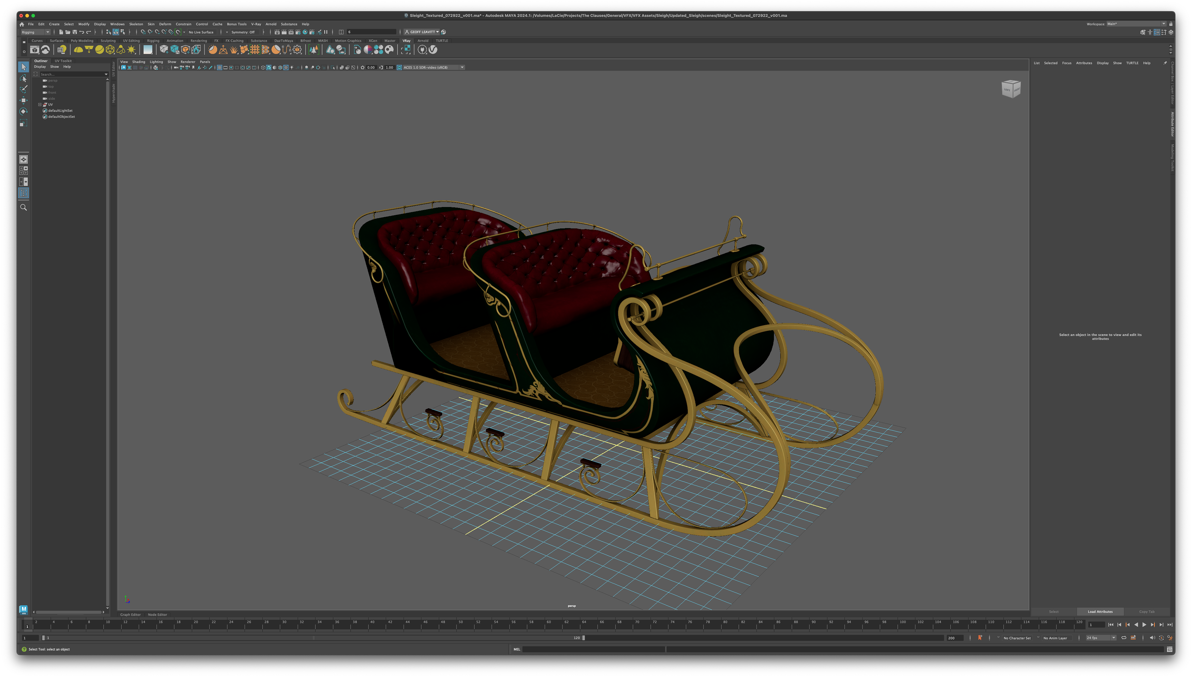 The Santa Clauses Season 1 - Sleigh model and texture - Maya, V-Ray