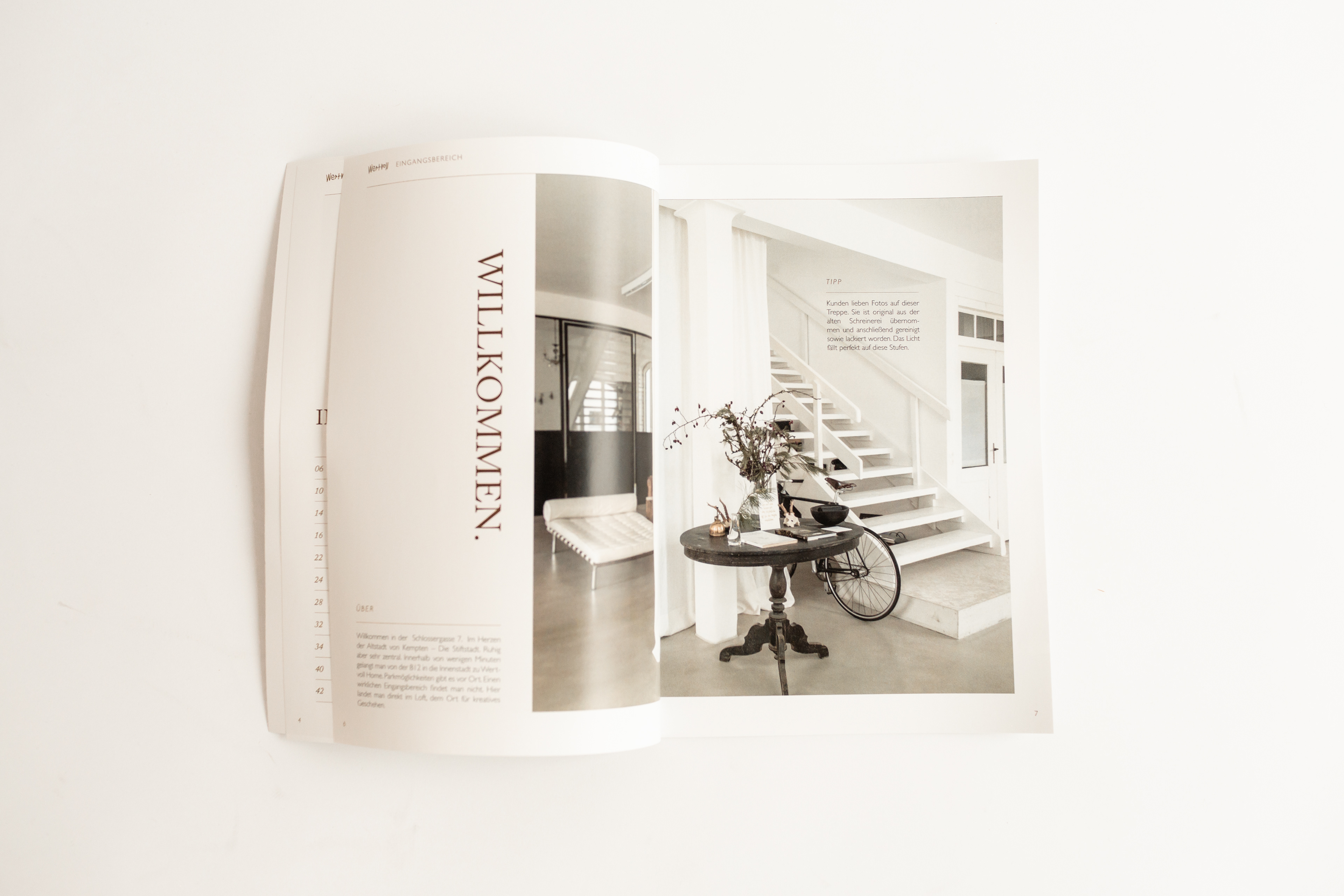 Magazine and website design for www.wertvoll-home.de