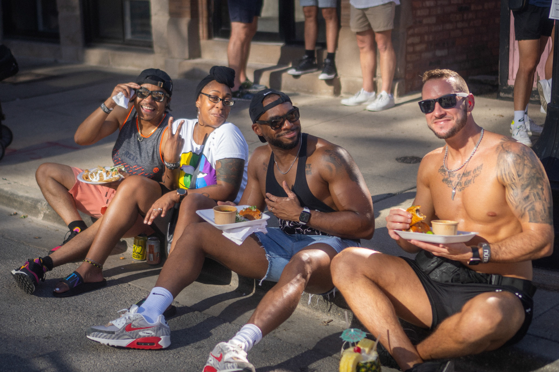 just saw these folks enjoying their food and having a good time and it was a perfect photo op!