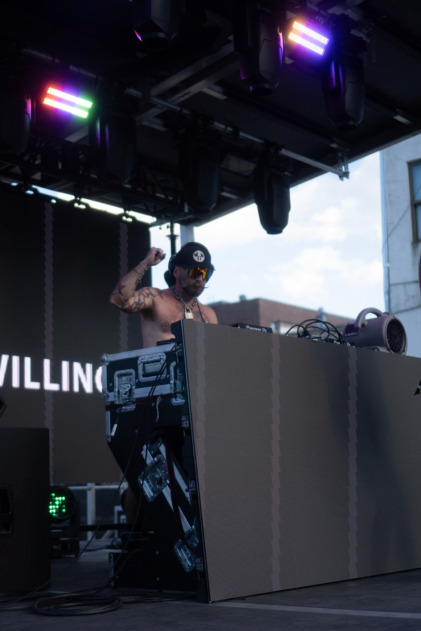 DJ Ryan Willing blasting the beats - in his groove