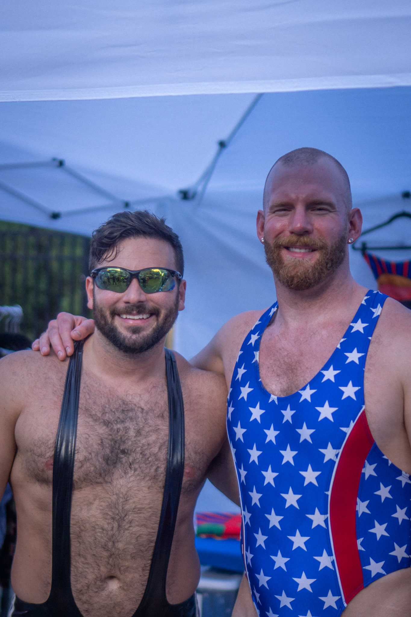 these guys were manning a singlet/leotard booth and I am nothing if not a sucker for a cool outfit
