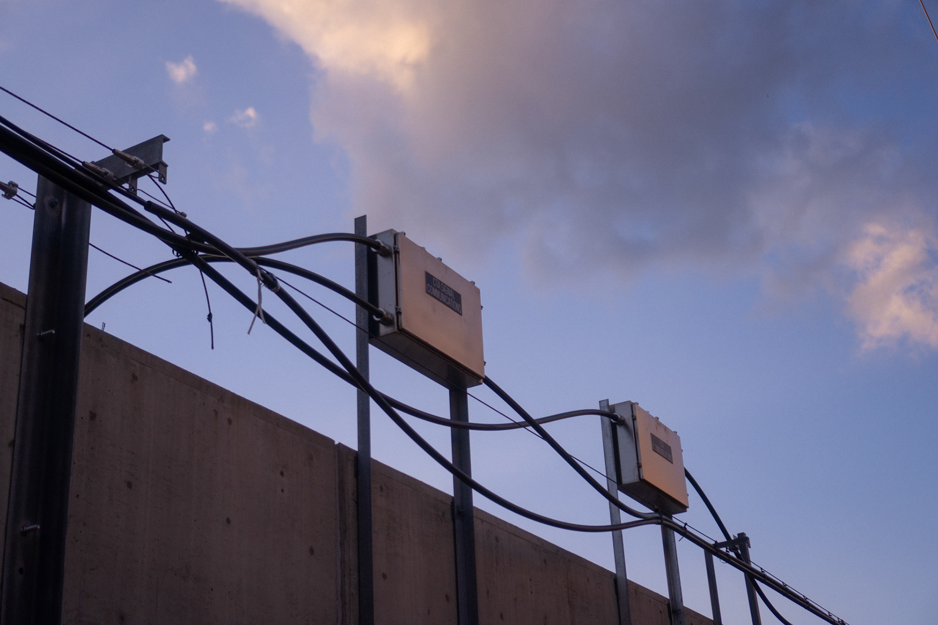 these signal comms boxes caught the pink of the sunset so well