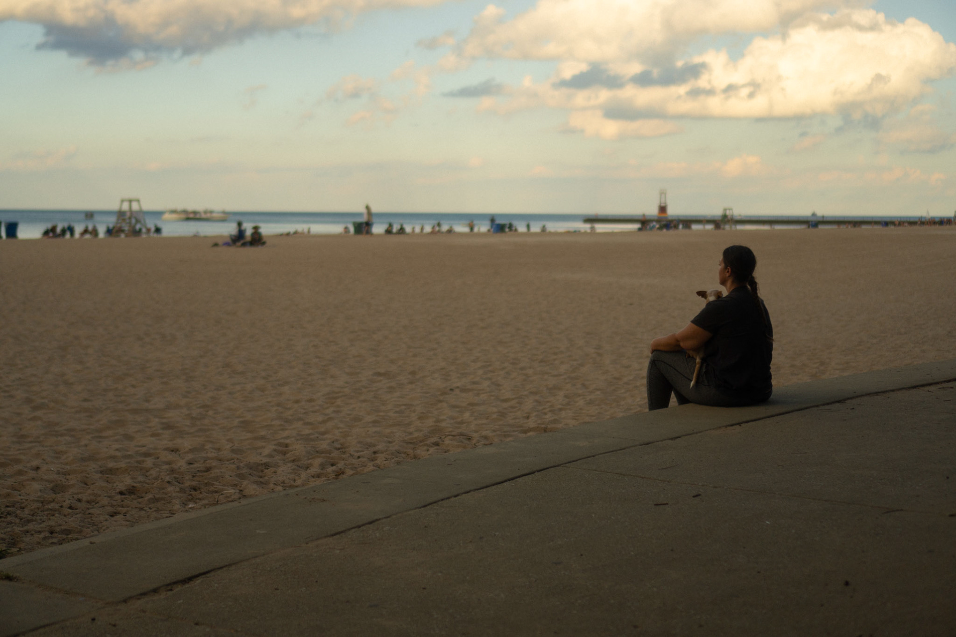 woman and her dog - almost meditative reverie