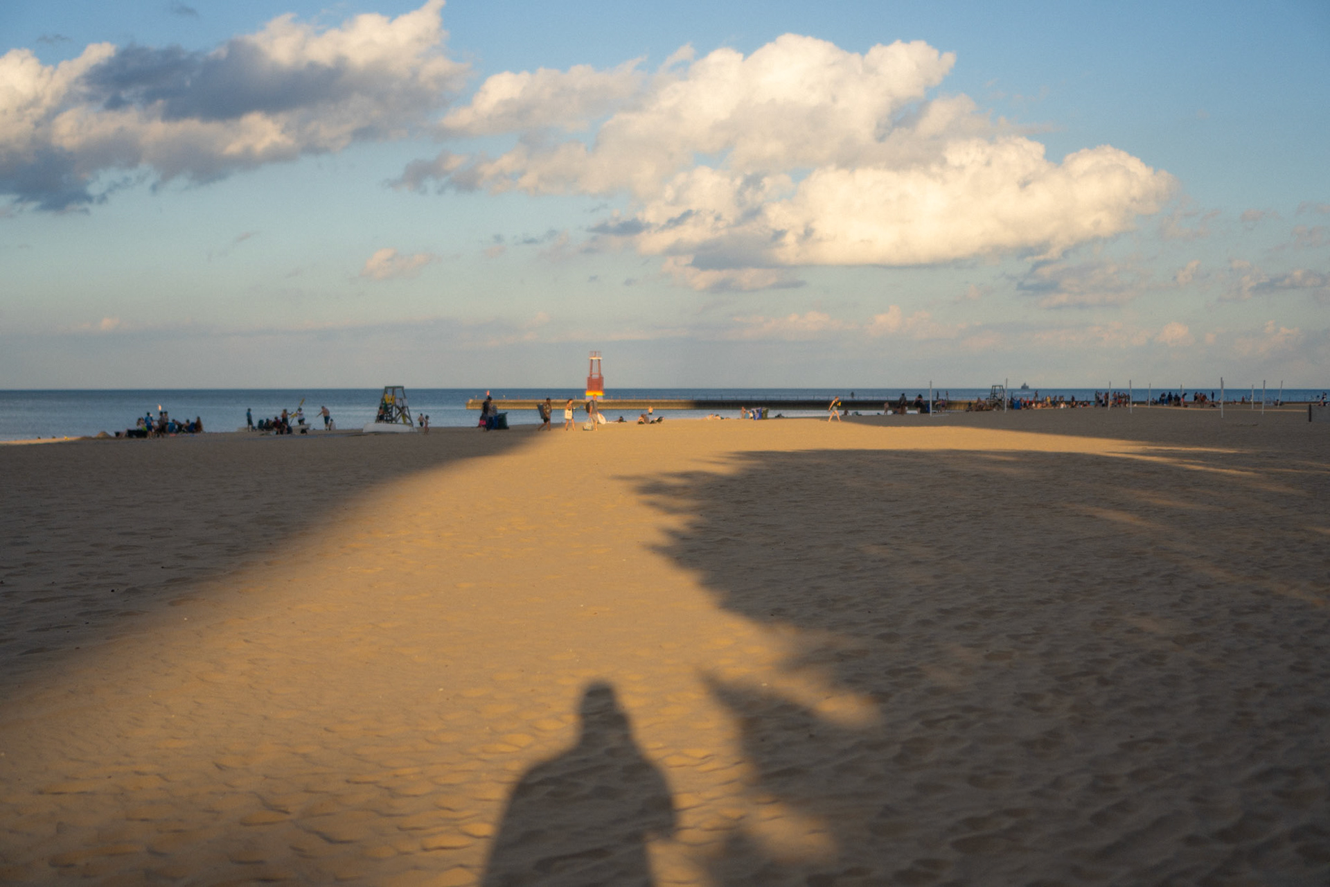 love how the light spills onto the beach here