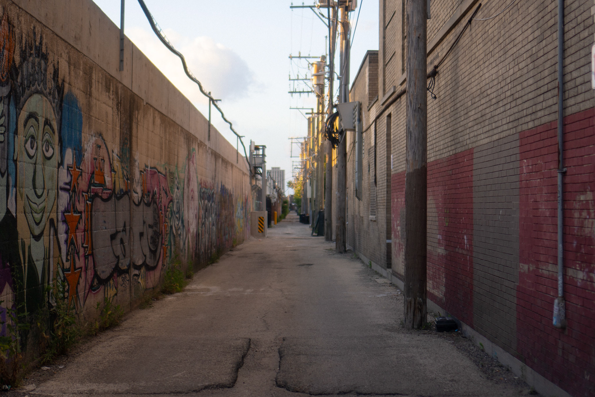 there is a story here - one side has graffiti and the other has been covered up - makes me wonder why