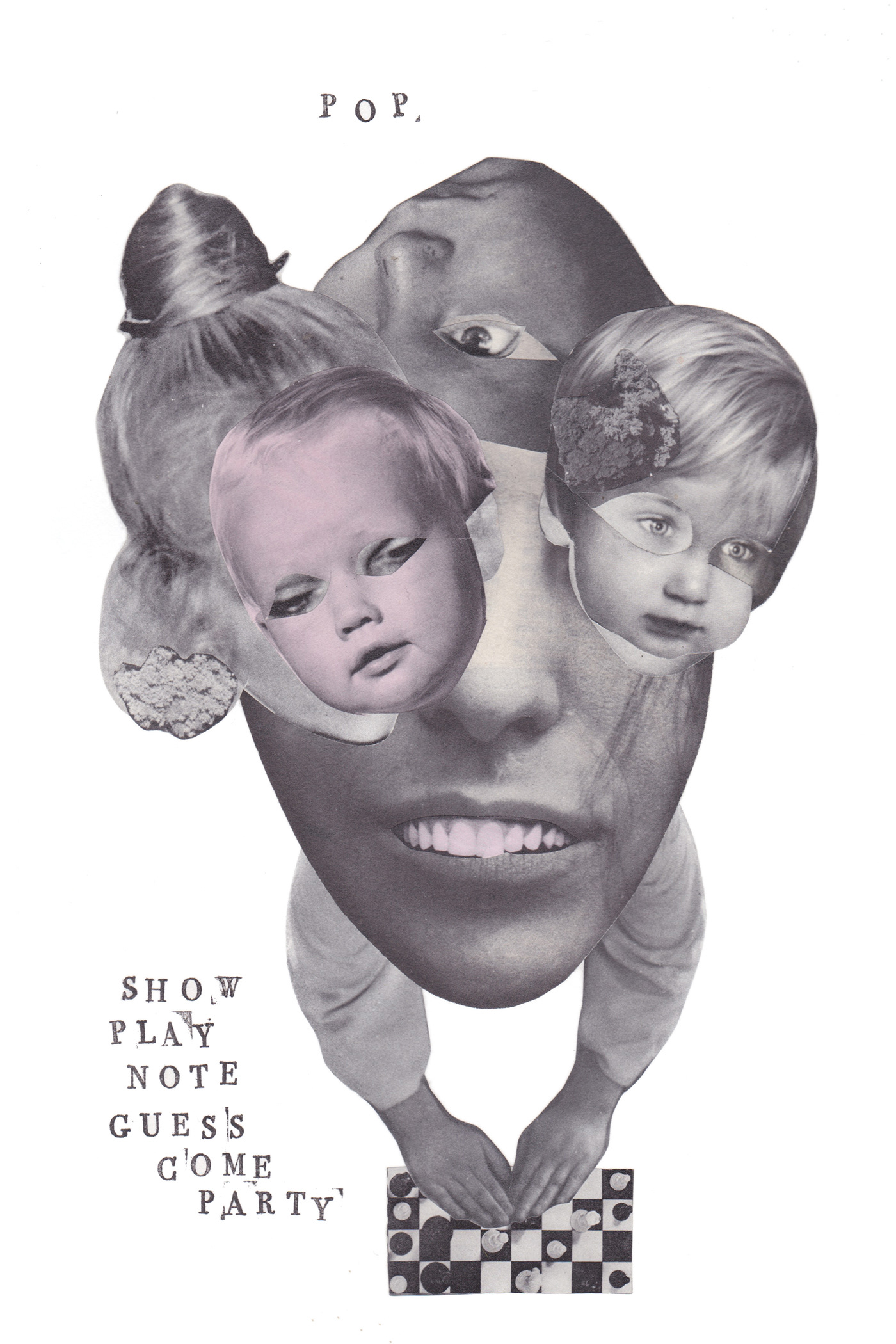 Collage and ink on cotton paper. Format 20 x 30 cm.
