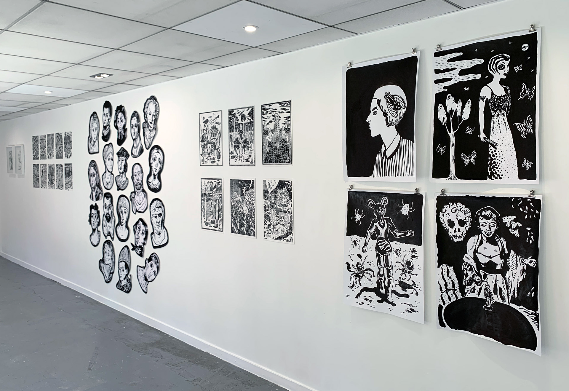 Exhibition "Drawings" (with artist Miroslav Weissmüller) at the gallery OpenBach in Paris, 2021.