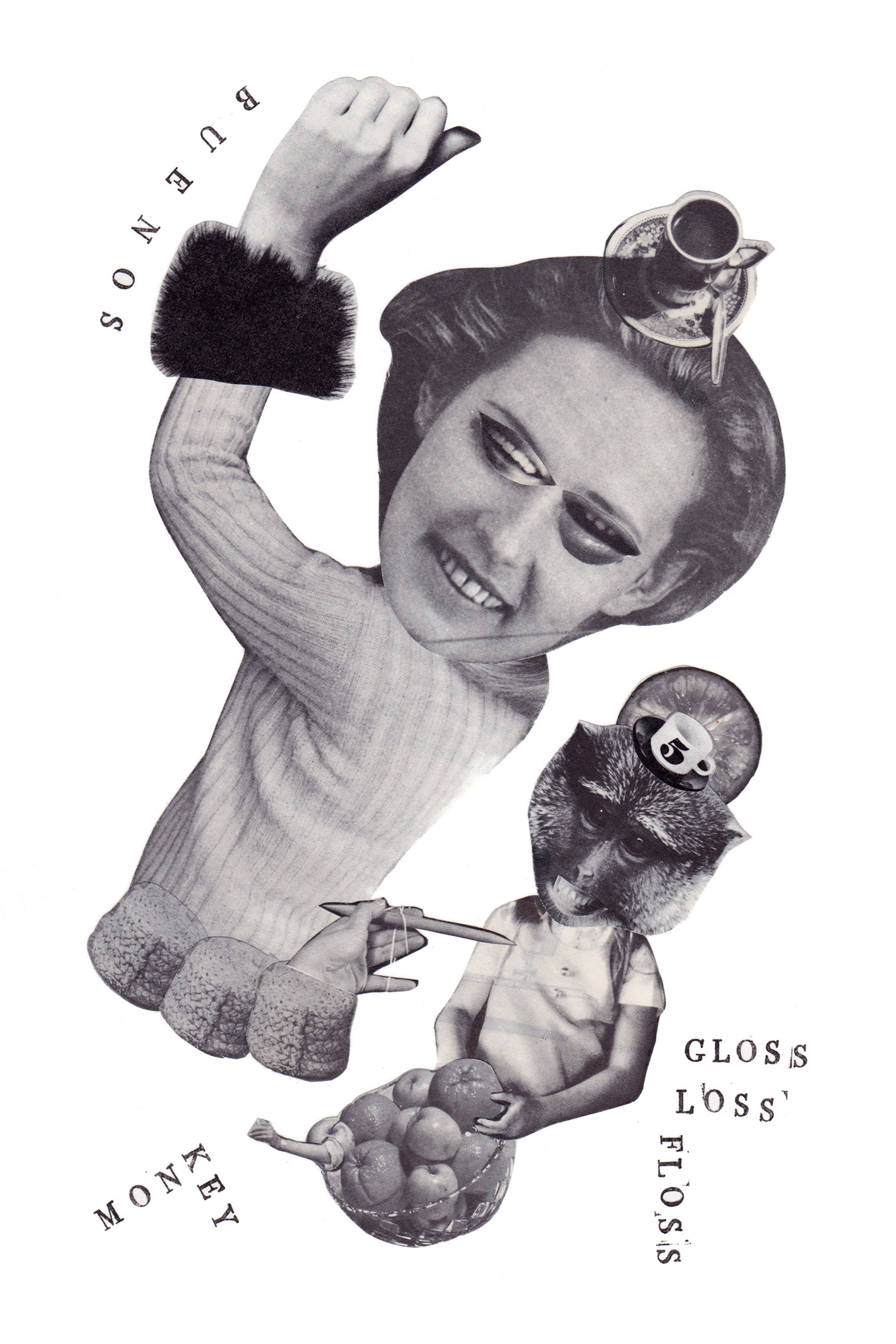 Collage and ink on cotton paper. Format 20 x 30 cm.