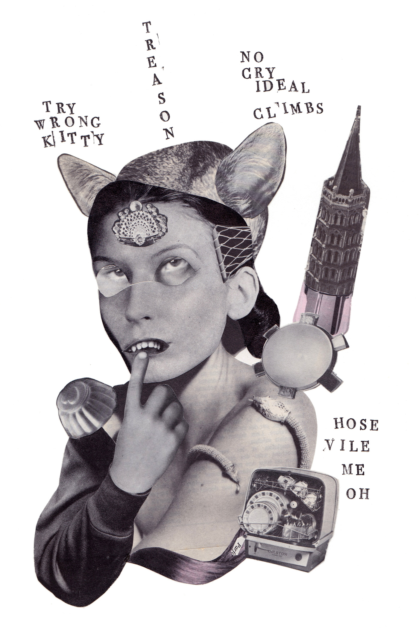 Collage and ink on cotton paper. Format 20 x 30 cm.