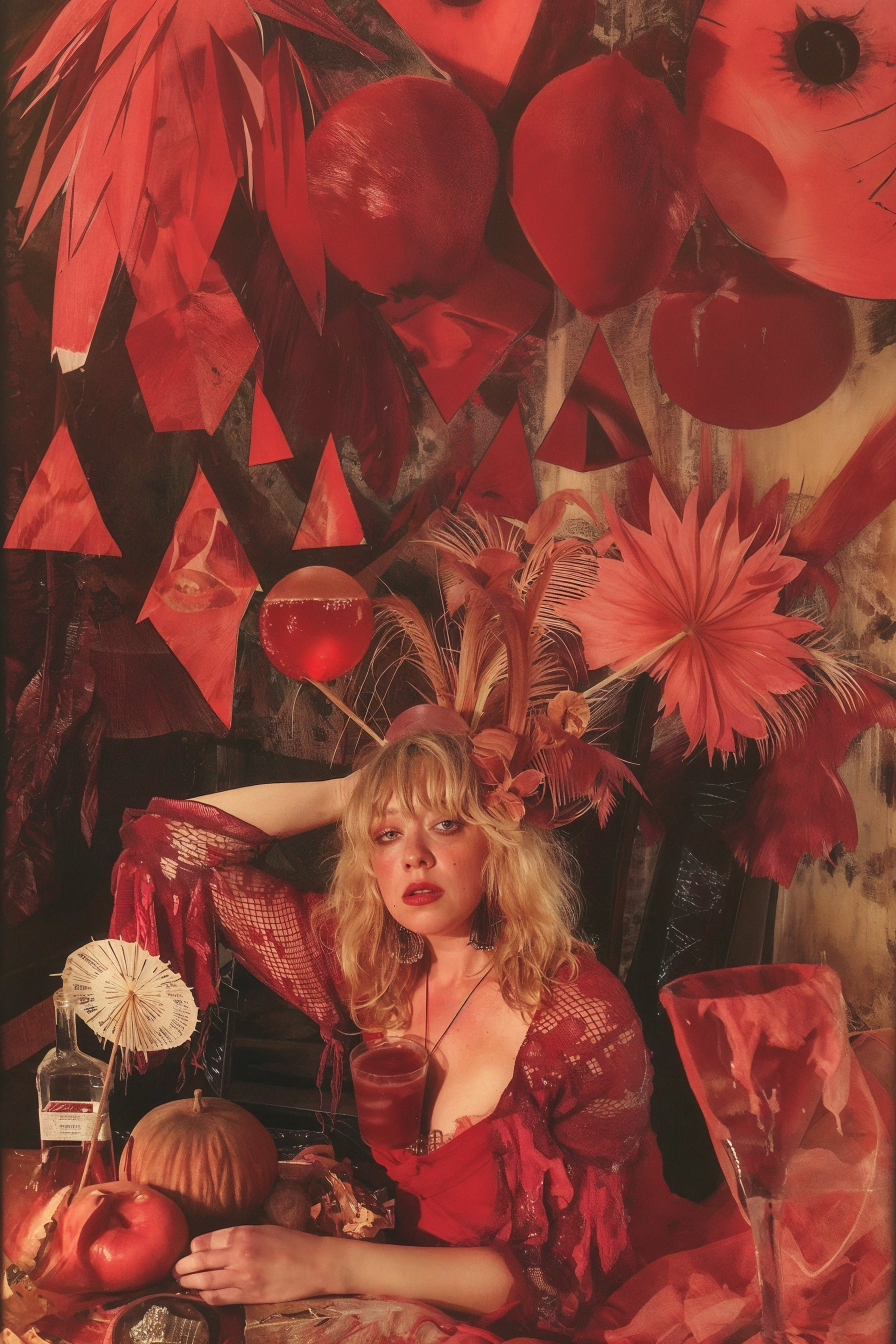 as a bloody mary drinking carneval dancer with a cocky attitude,