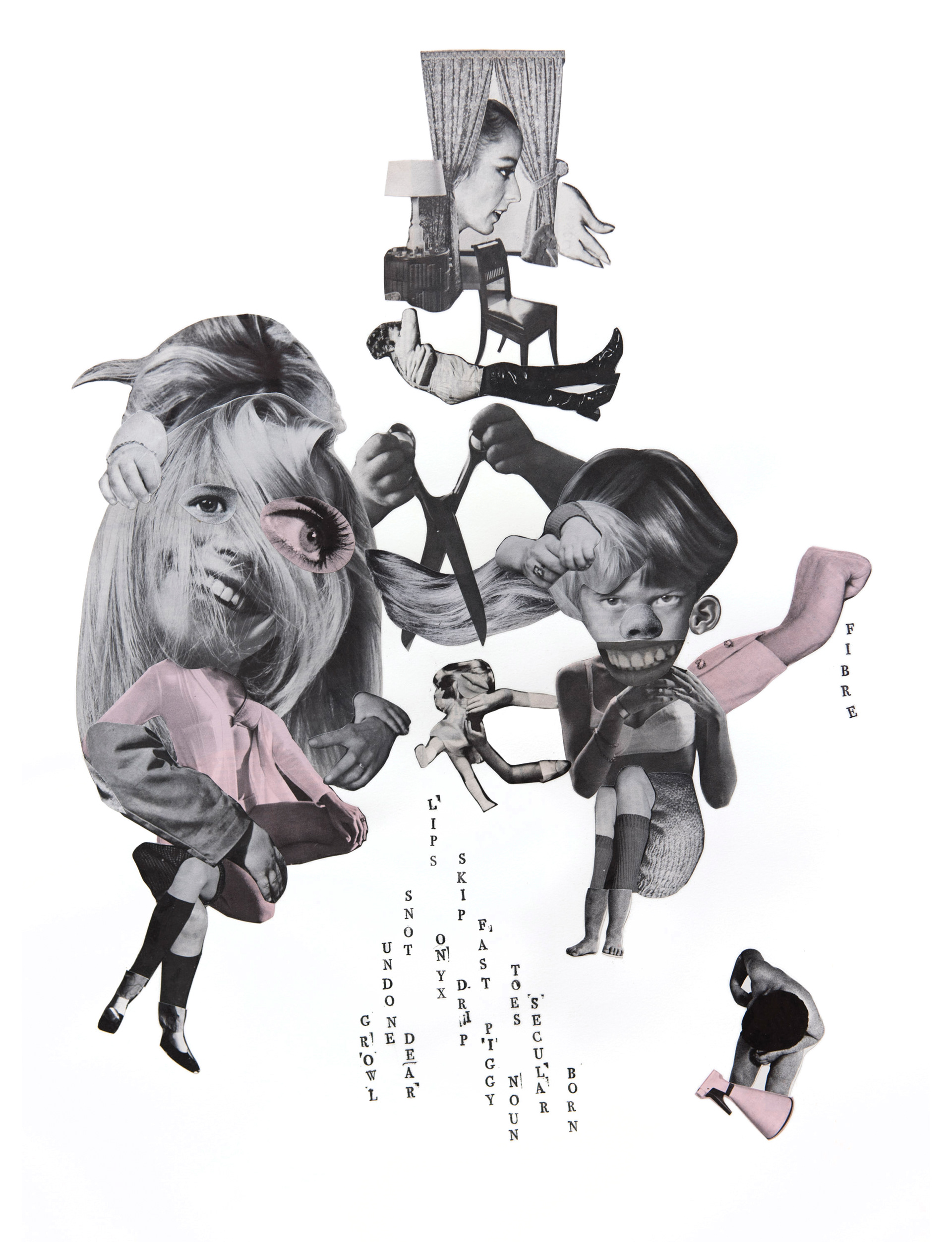 Collage and ink on cotton paper. Format 42 x 61 cm.