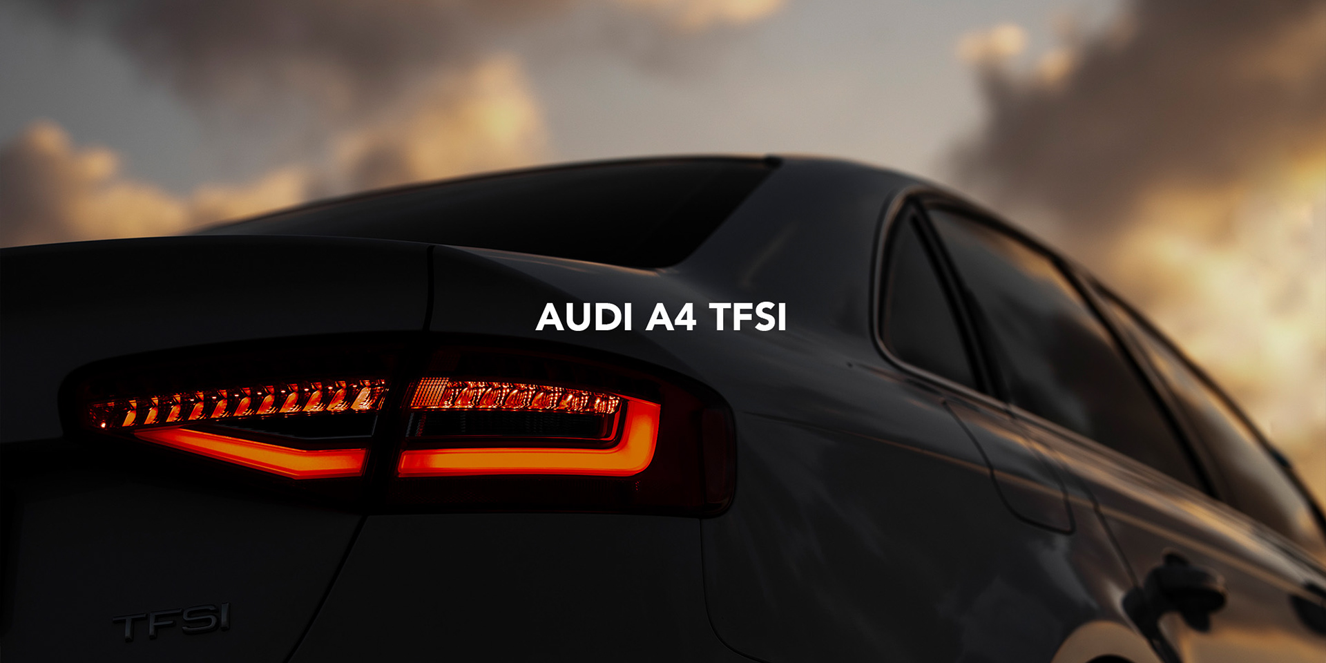 2013 Ausi a4 tfsi arctic white tail light photographed by. black rock studio at sunset as automotive photography