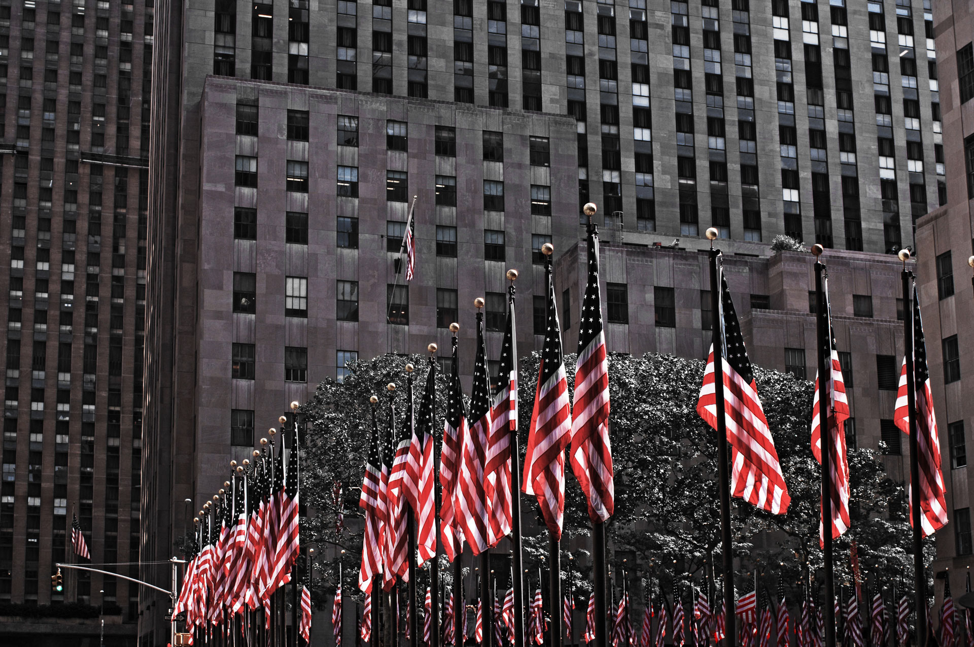NYC Memorial Flags 