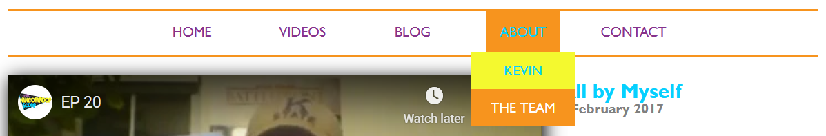 NavBar dropdown hover.