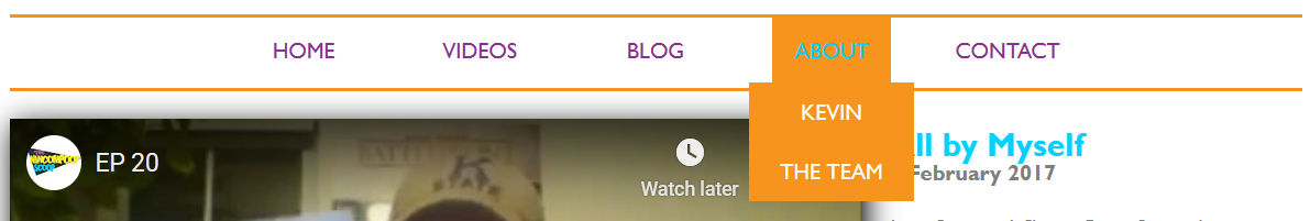 NavBar top level dropdown.