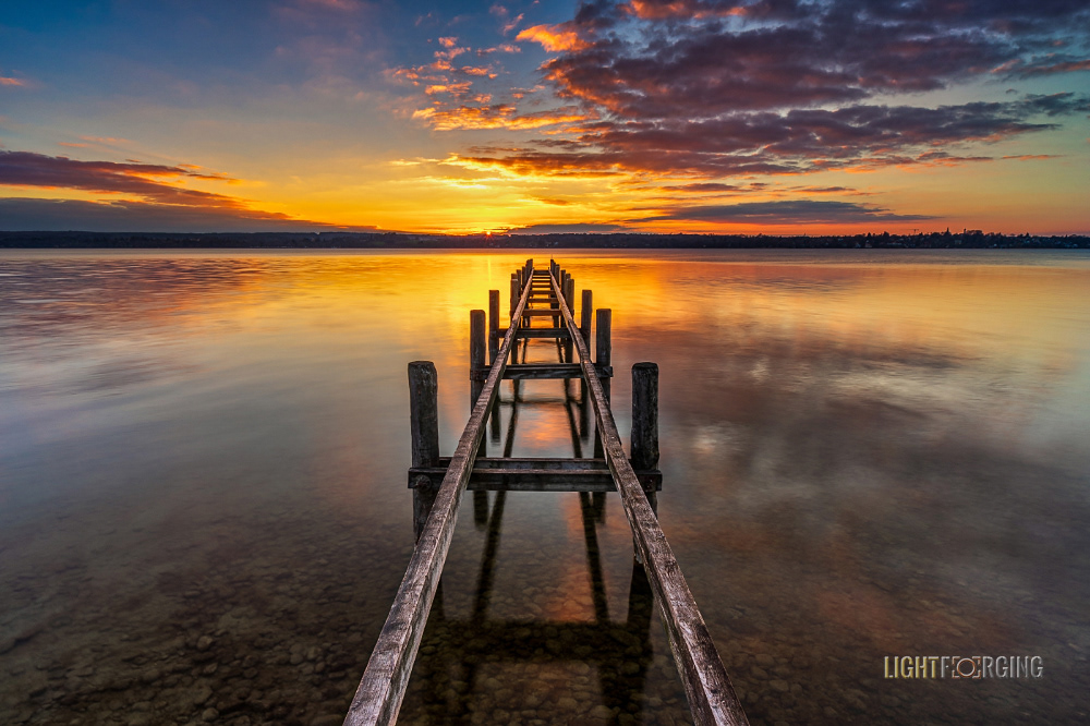 Ladder to Infinity - Sunset at Lake Ammersee