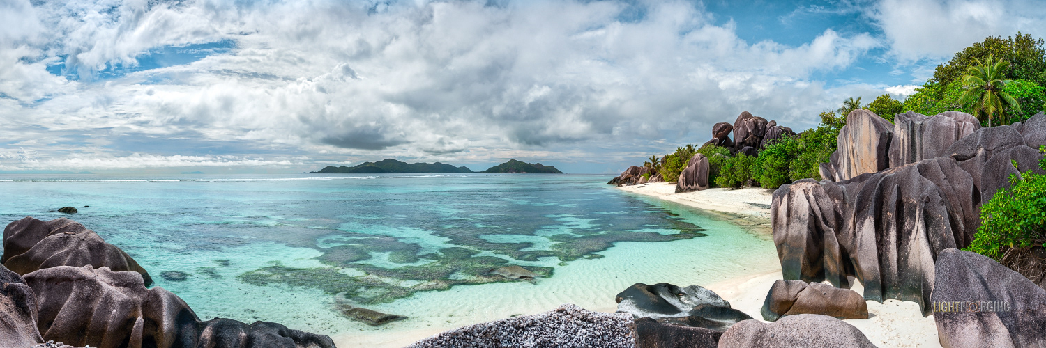 Panorama of Anse Source d'Argent - La Digue / Seychelles