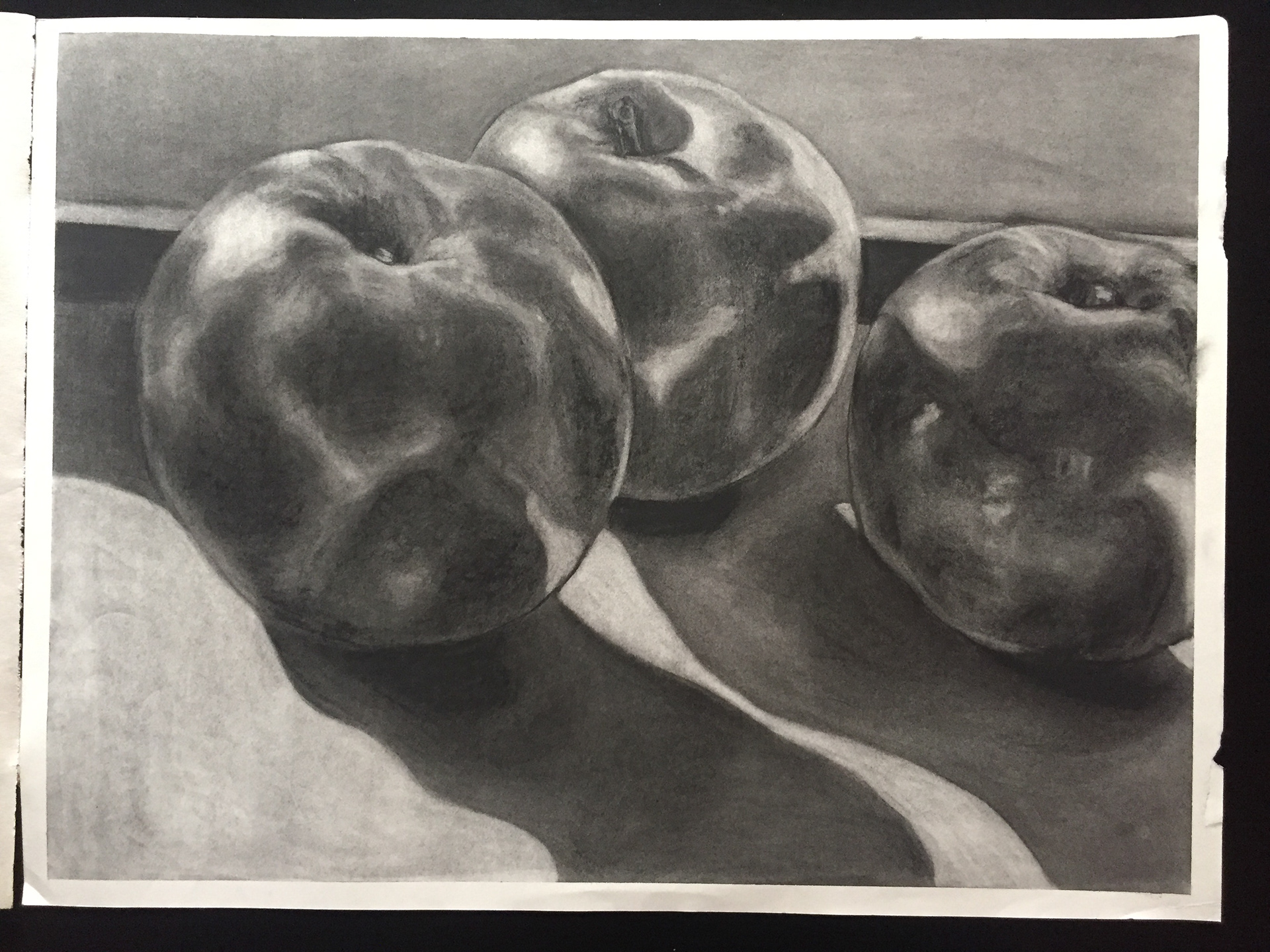 "Apples" 18x24 charcoal on paper