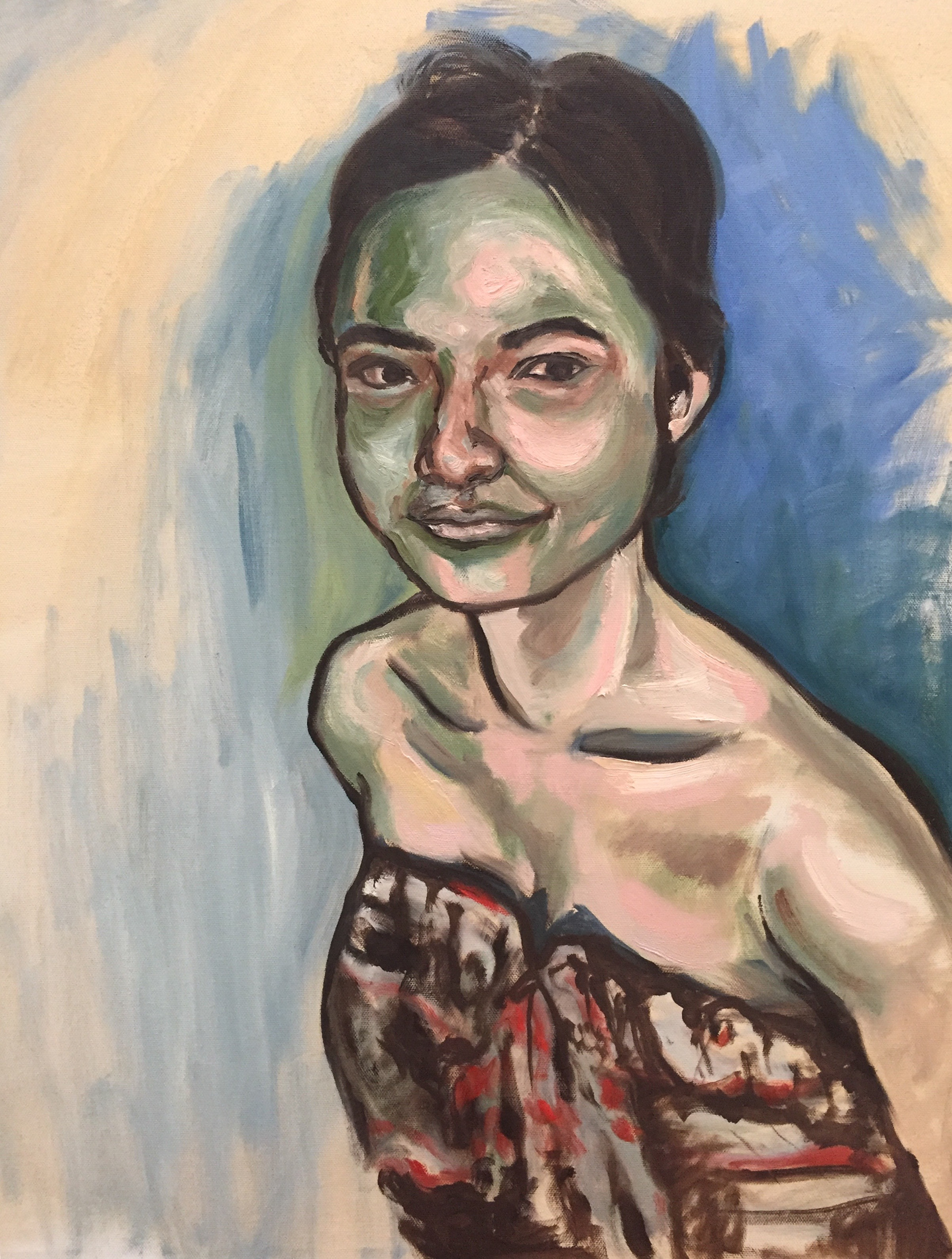 "Matisse Style Self-portrait" 18x24, oil on canvas