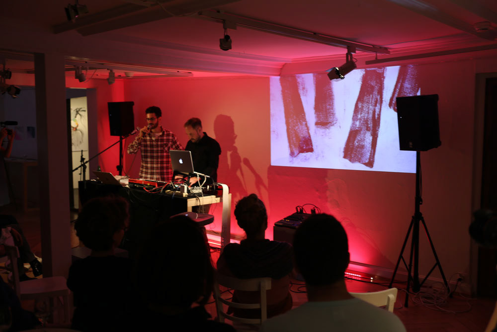 Strauhof Zurich: performance Die Astronauten (Patric Marino & Oli Kuster), images Christina Benz