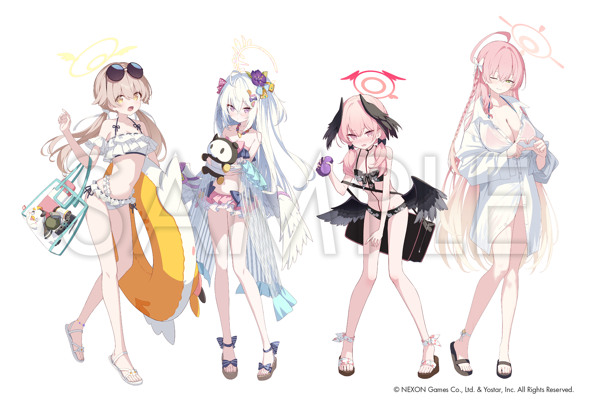 【ブルーアーカイブ】補習授業部水着・プライズ用イラスト