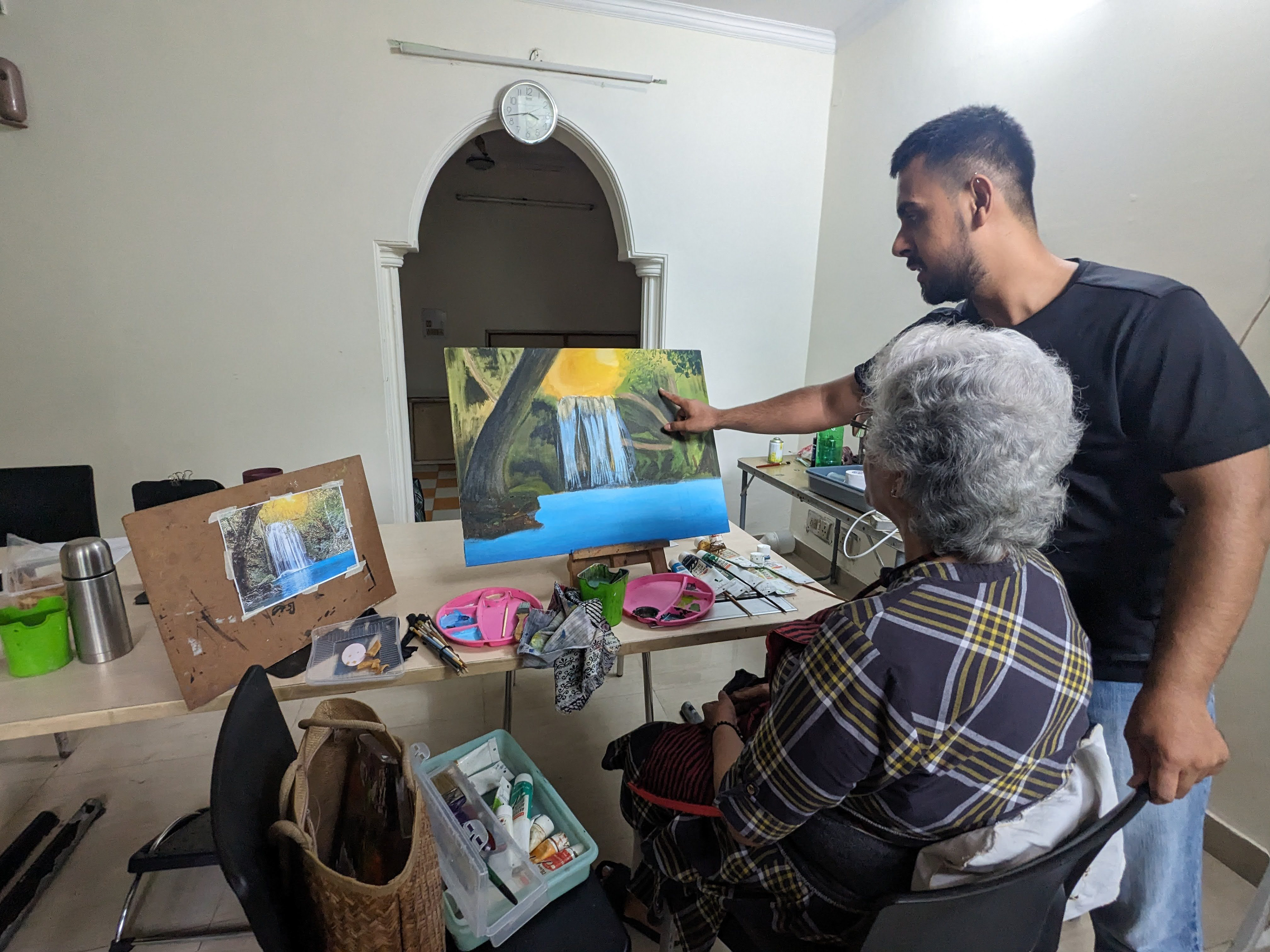 Demostrating Mrs Harindar Basur in Hobby Class