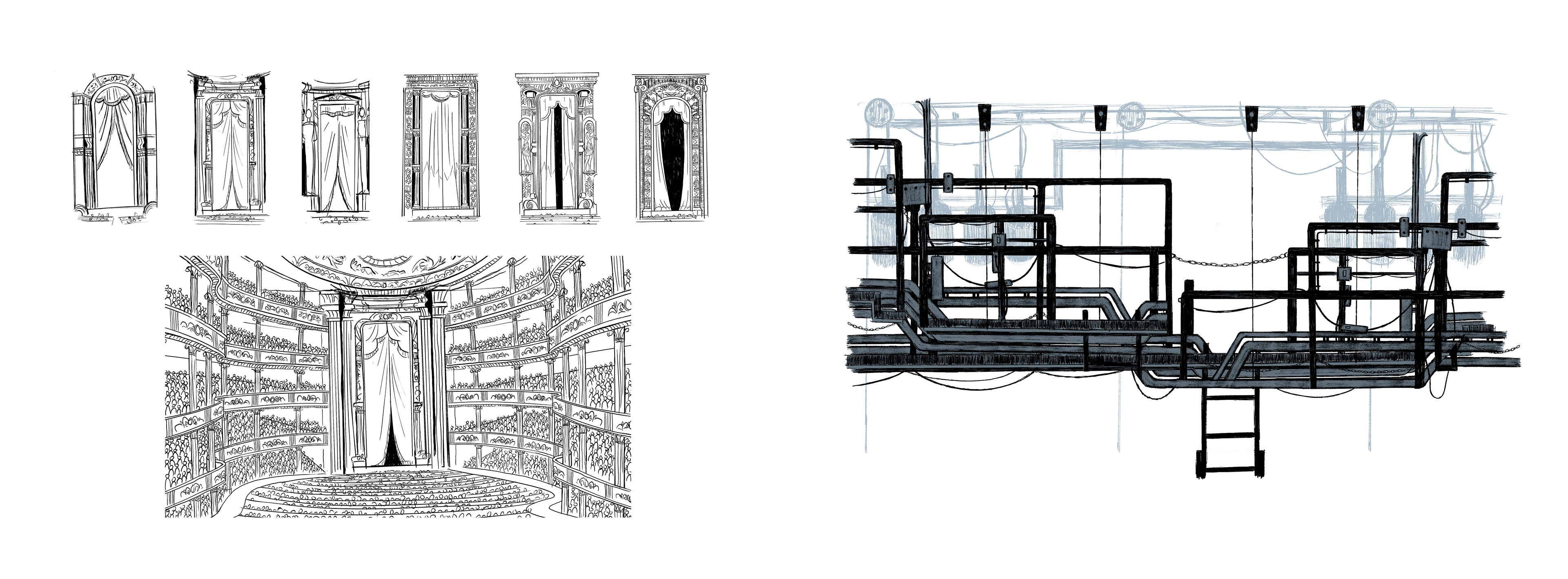 Theater stage and catwalk concepts.