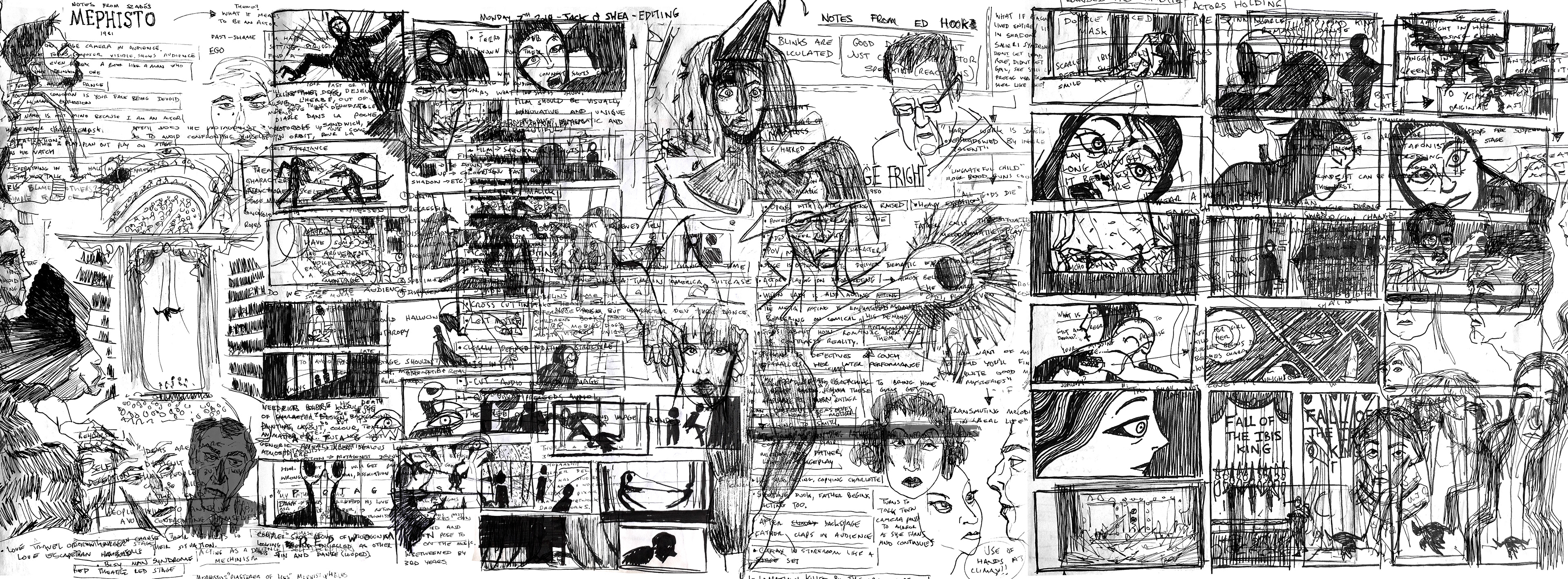 Story development notes from sketchbook.
